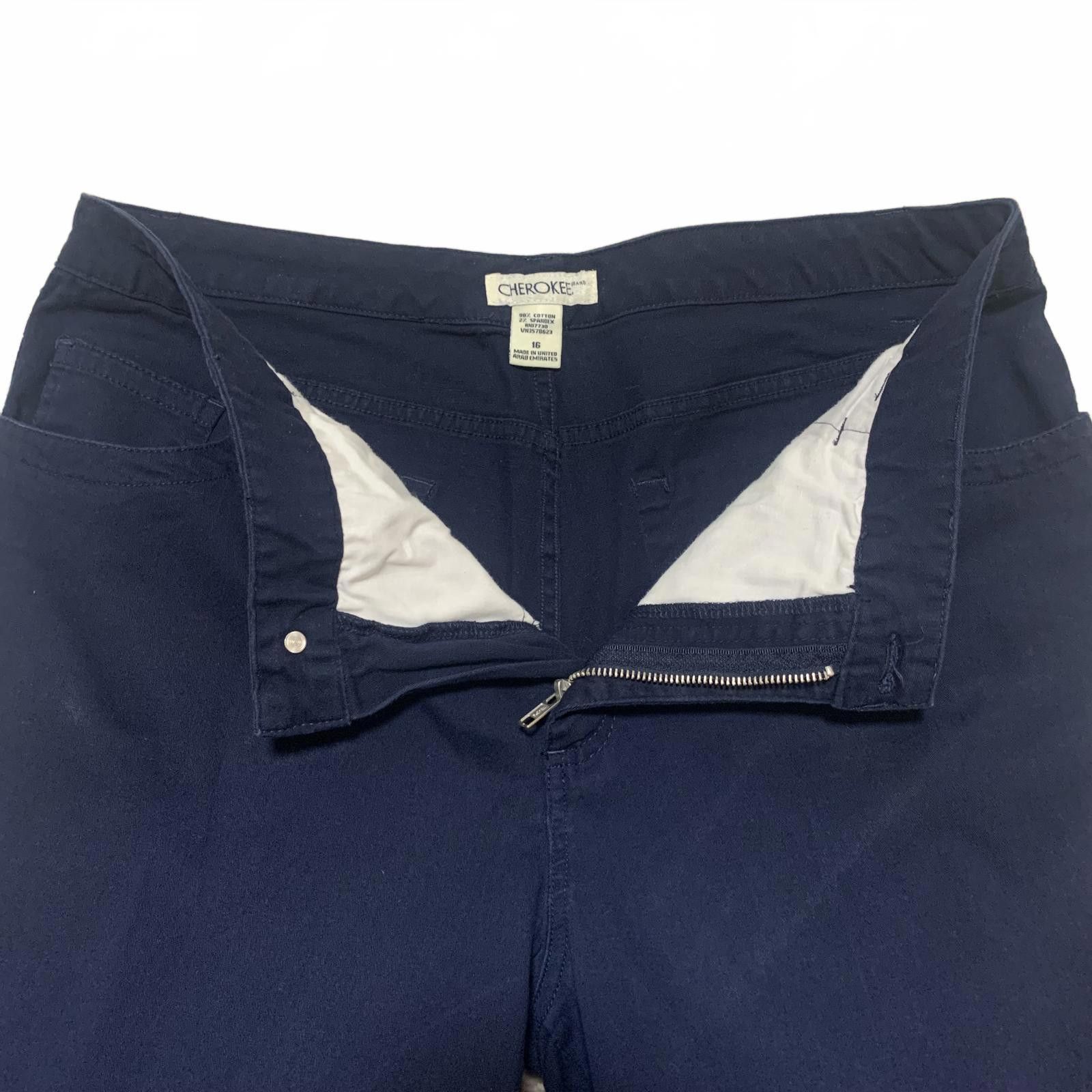 Cherokee Cherokee Women's Size 16 Navy Blue Wide Leg Capri Pants Size 38" / US 16 / IT 52 - 4 Thumbnail