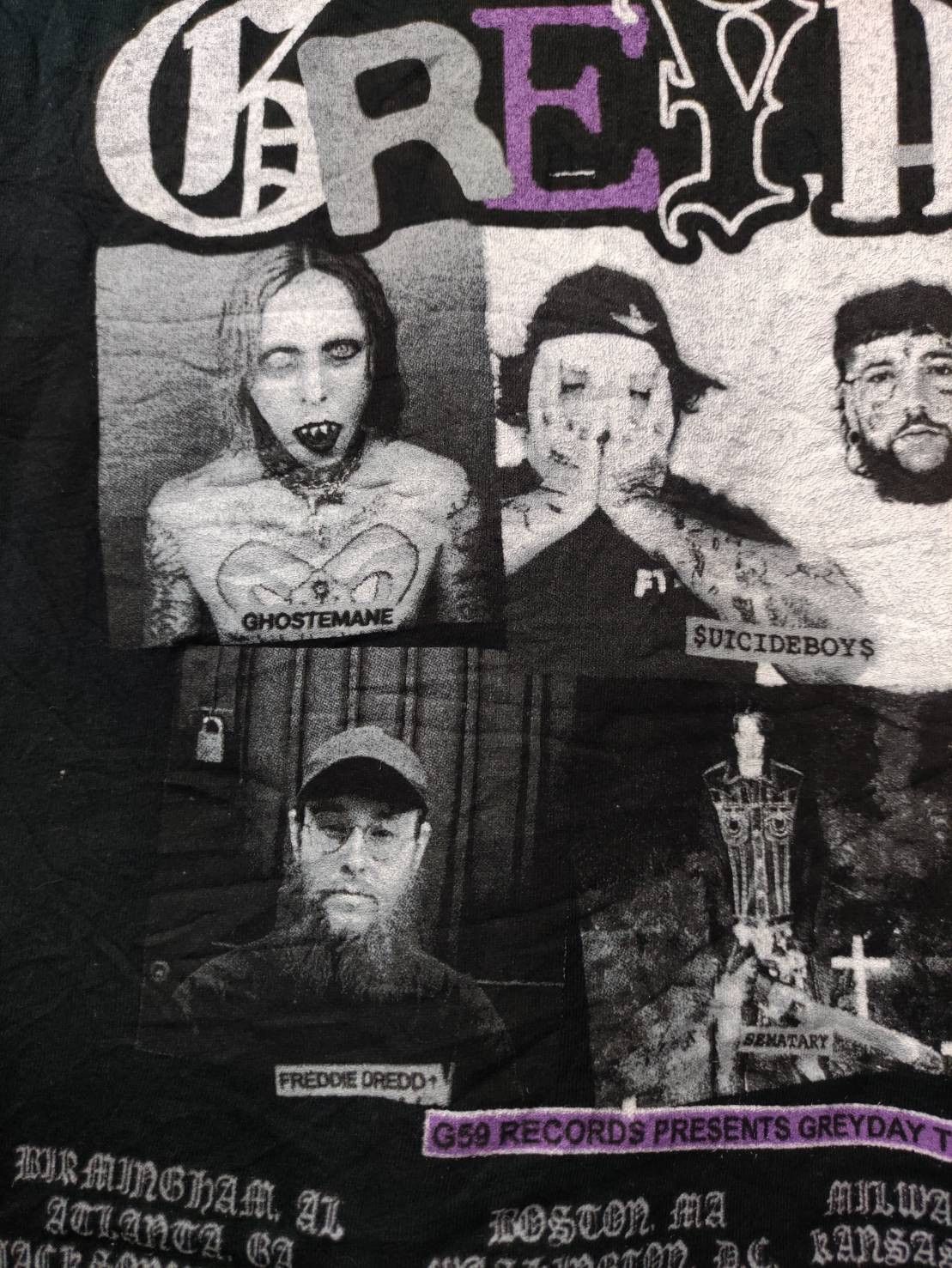 Fuck The Population × G59 Records G59 Suicideboys " Greyday 2023 " Promo Tour T-Shirt Size US L / EU 52-54 / 3 - 12 Thumbnail