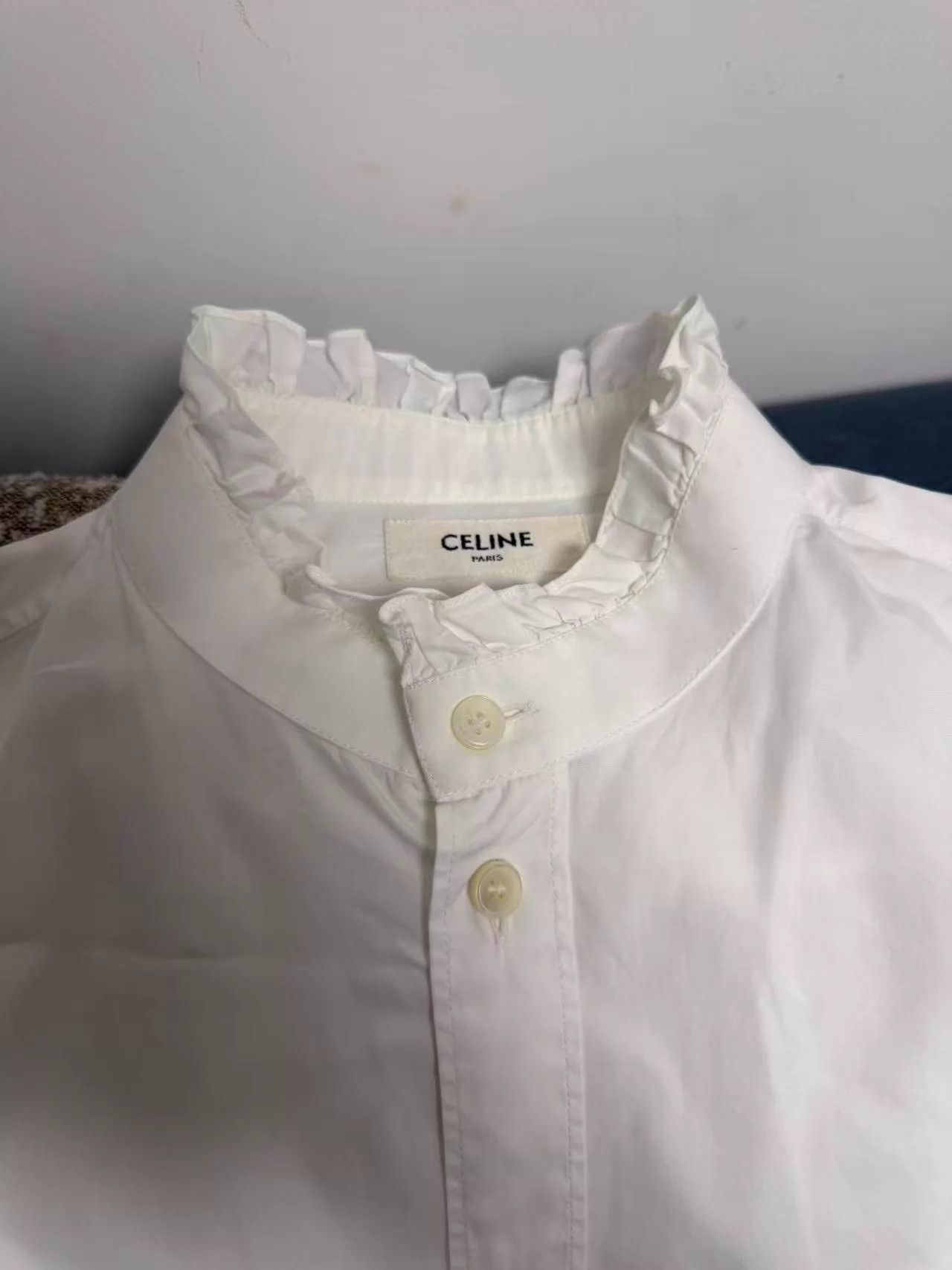 Celine CELINE Lace-Trimmed Shirt 42 Size M / US 6-8 / IT 42-44 - 2 Thumbnail