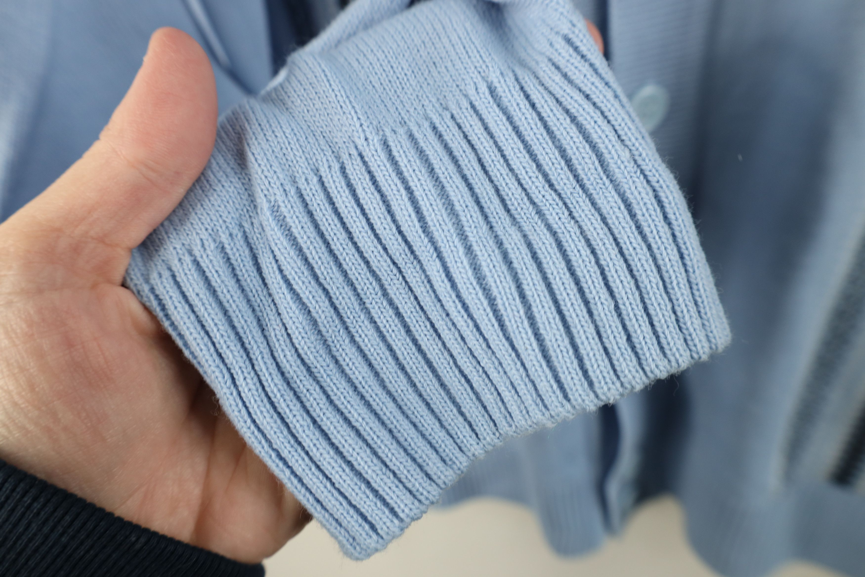Vintage Vintage 90s Streetwear Knit Cardigan Sweater Carolina Blue Size US L / EU 52-54 / 3 - 7 Thumbnail