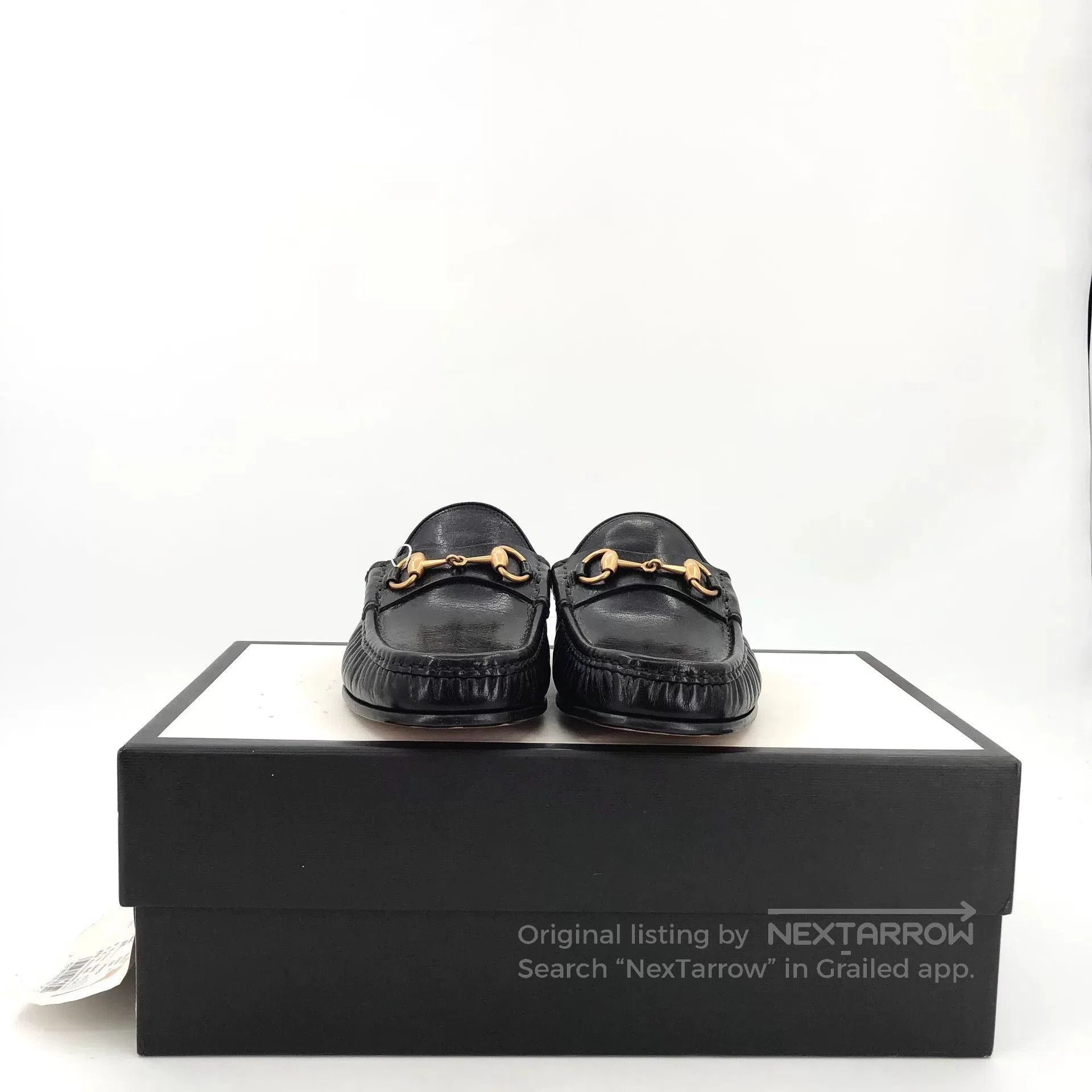 Gucci Gucci Black Leather Horsebit Round-Toe Slippers. Size US 6 / IT 36 - 9 Thumbnail