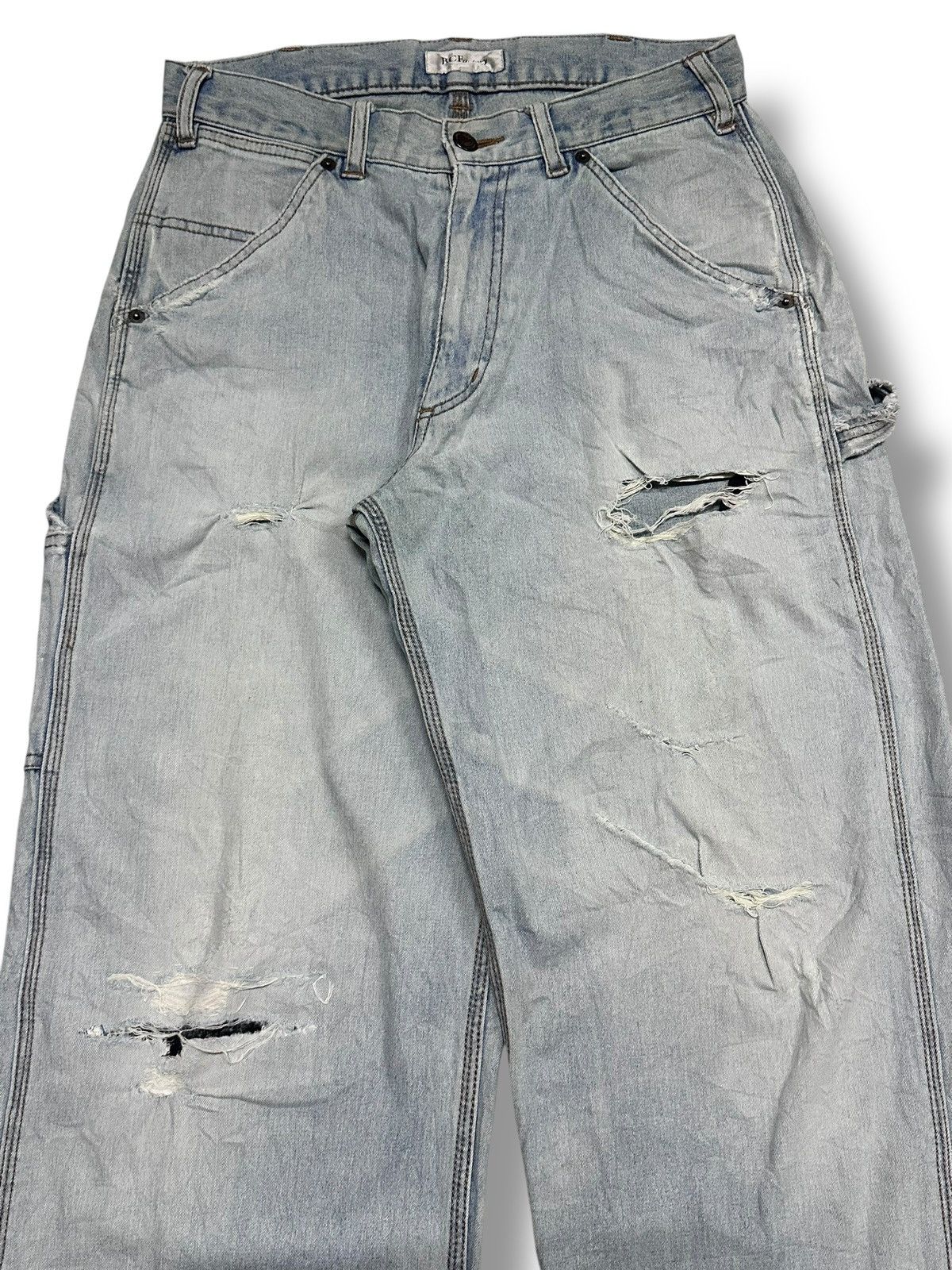 Japanese Brand BC Factory Distressed Baggy Loose Style With Faded Wash Size US 30 / EU 46 - 4 Thumbnail