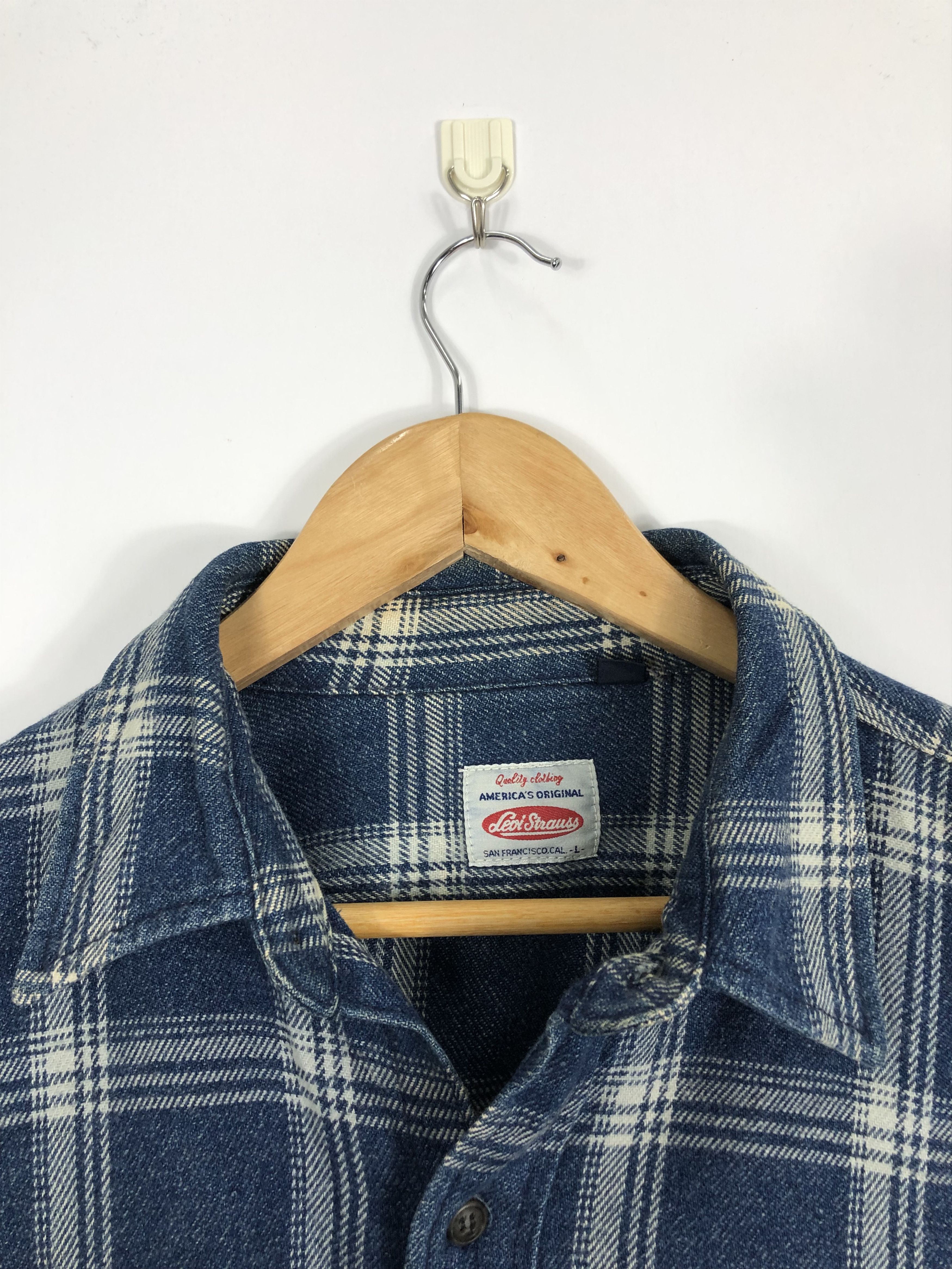 Flannel × Levi's × Vintage Vintage 90s Levis Flannel Plaid Shirt J0441 Size US L / EU 52-54 / 3 - 10 Thumbnail