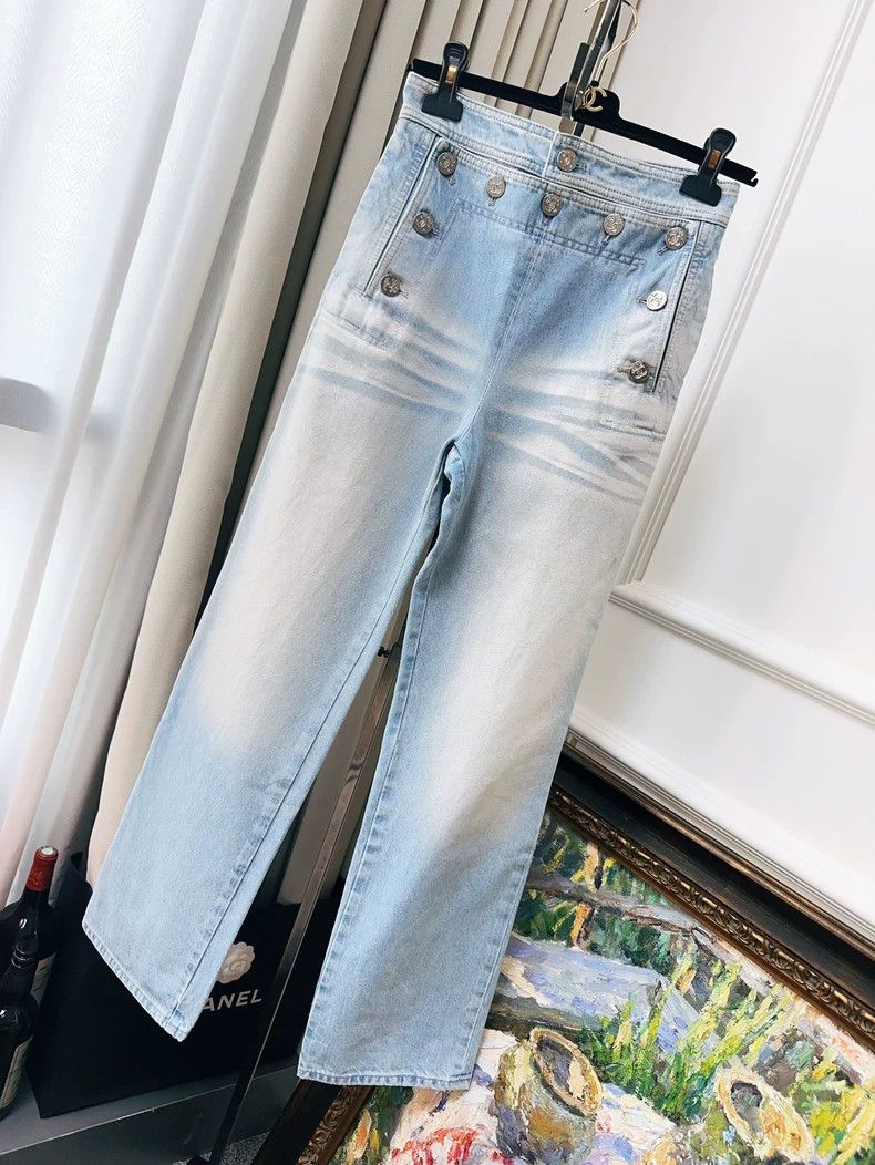 Chanel Chanel Beach series blue silver buckle jeans Size 42" / US 20 - 1 Thumbnail