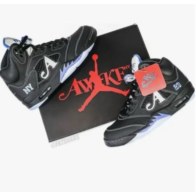 Nike Men's Awake Ny X Jordan 5 Black “racer Blue” 10.5 Size US 8.5 / EU 41-42 - 2 Thumbnail