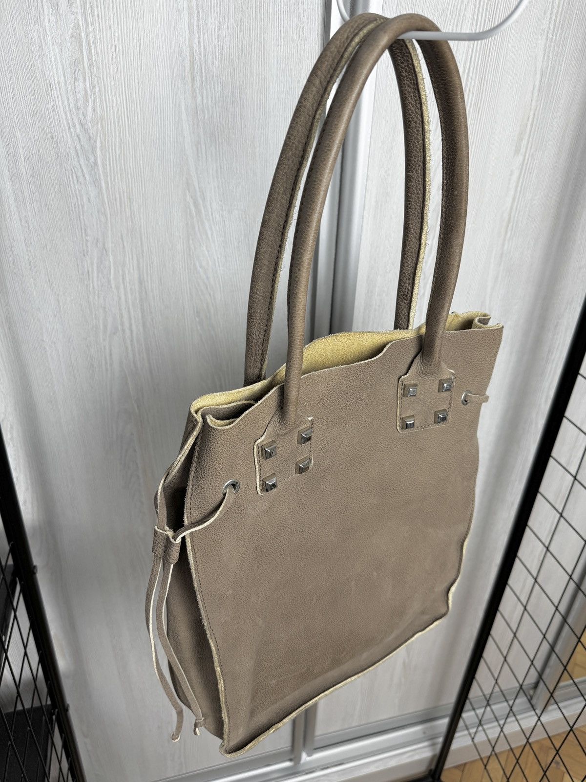 Orciani Orciani beige/grey soft leather tote bag Size ONE SIZE - 7 Thumbnail