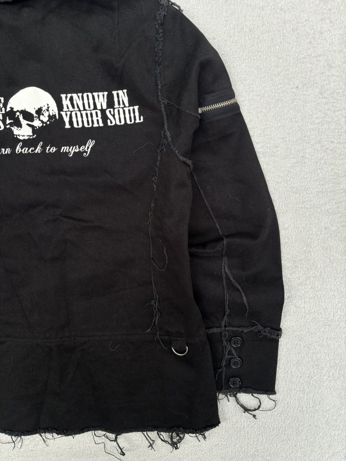 Japanese Brand Sexpot Revenge Patched Deconstructed Denim Jacket Size US S / EU 44-46 / 1 - 11 Thumbnail