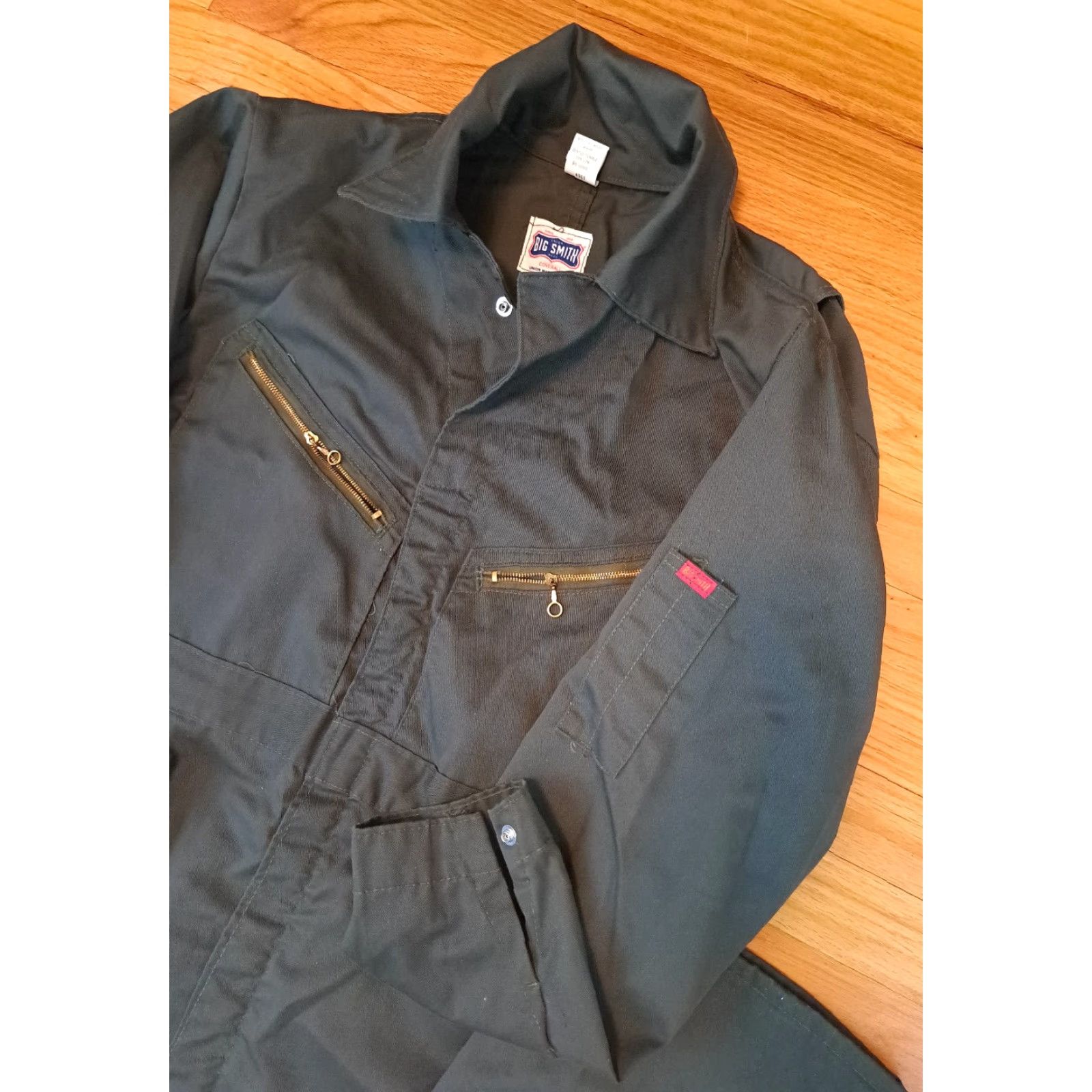 Vintage VINTAGE Big Smith Green Canvas USA made Coveralls Unisex Medium EUC Ring Zipper Pockets 35-36W 31Inseam Size ONE SIZE - 7 Thumbnail