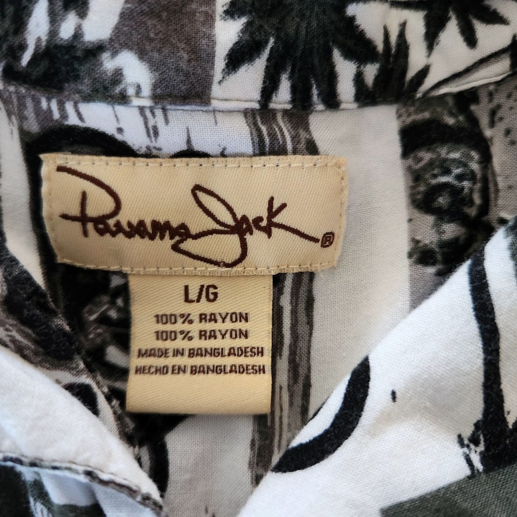 Panama Jack Panama Jack Shirt Mens XL White Black Short Sleeve Button-Up Hawaiian Motorcycle Beach Hawiian Bike Shirt Size US L / EU 52-54 / 3 - 3 Thumbnail