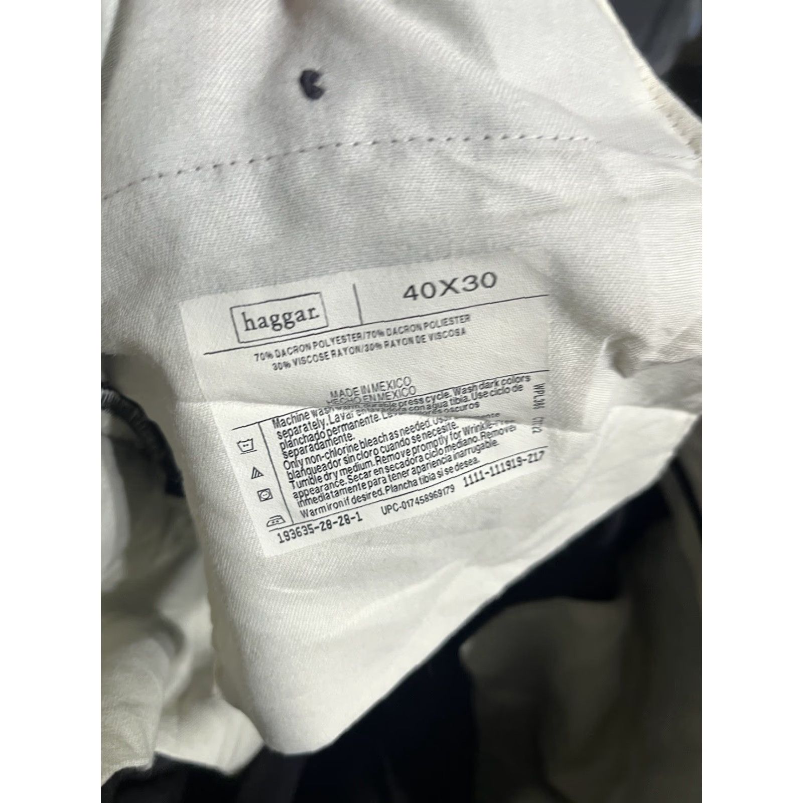 Haggar Haggar Pants Men 40x30 Black Label Pleated Front Stretch Waist Size US 40 / EU 56 - 5 Thumbnail