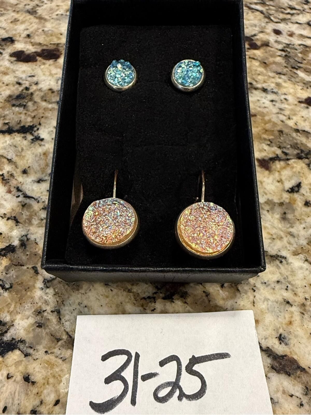 Other Druzy earrings pink drop pair & teal post pair set of two Size ONE SIZE - 4 Thumbnail