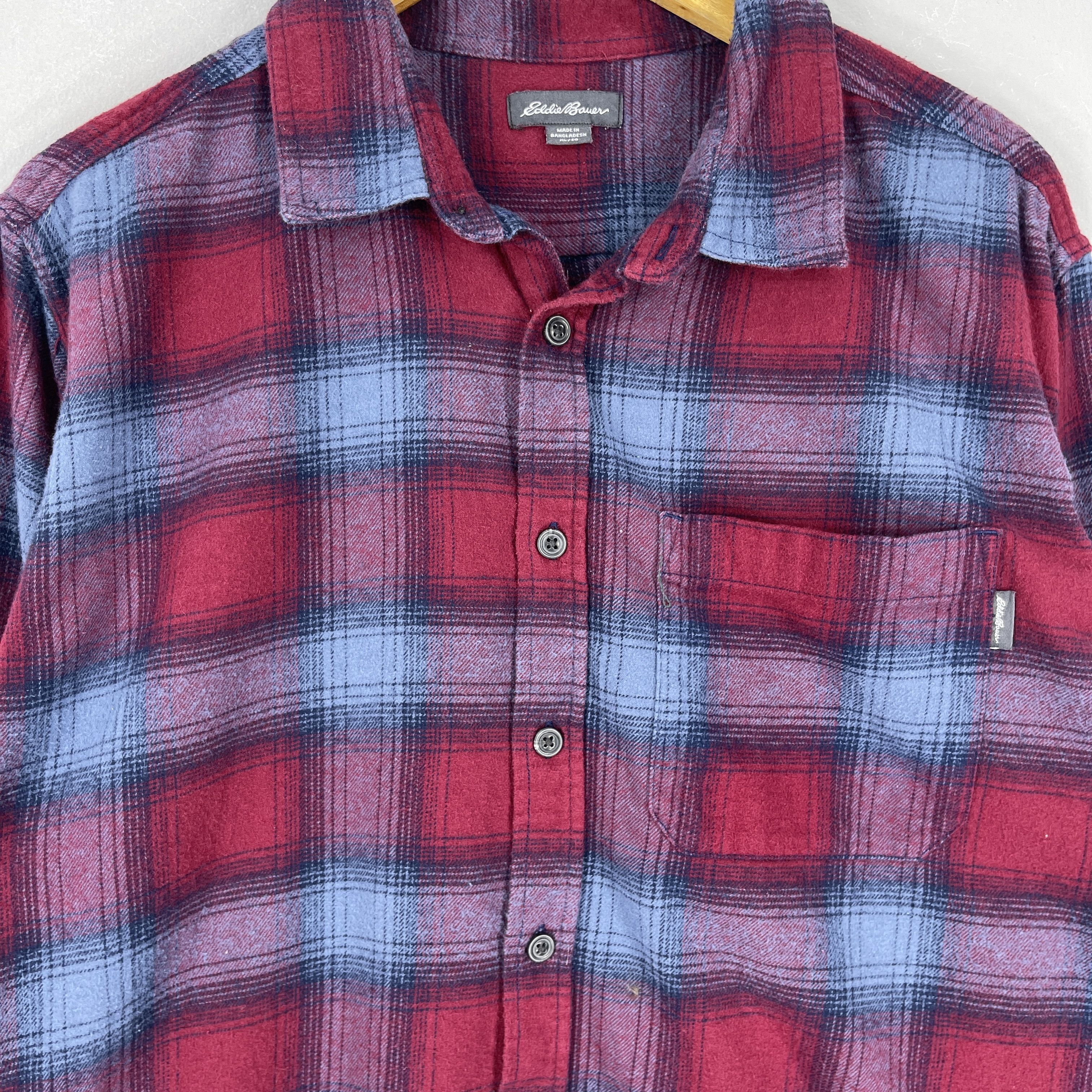Eddie Bauer Vintage EDDIE BAUER Plaid Shadow Red/Blue Tartan Flannel Size US XL / EU 56 / 4 - 2 Thumbnail