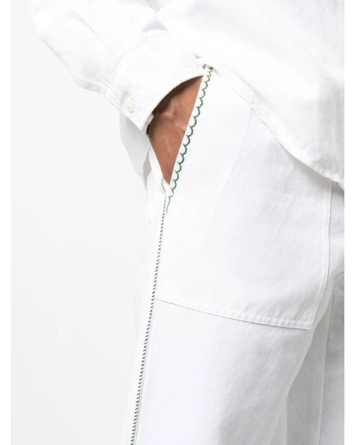 Nick Fouquet White Embroidered Straight-Leg Pants Size US 36 / EU 52 - 3 Thumbnail