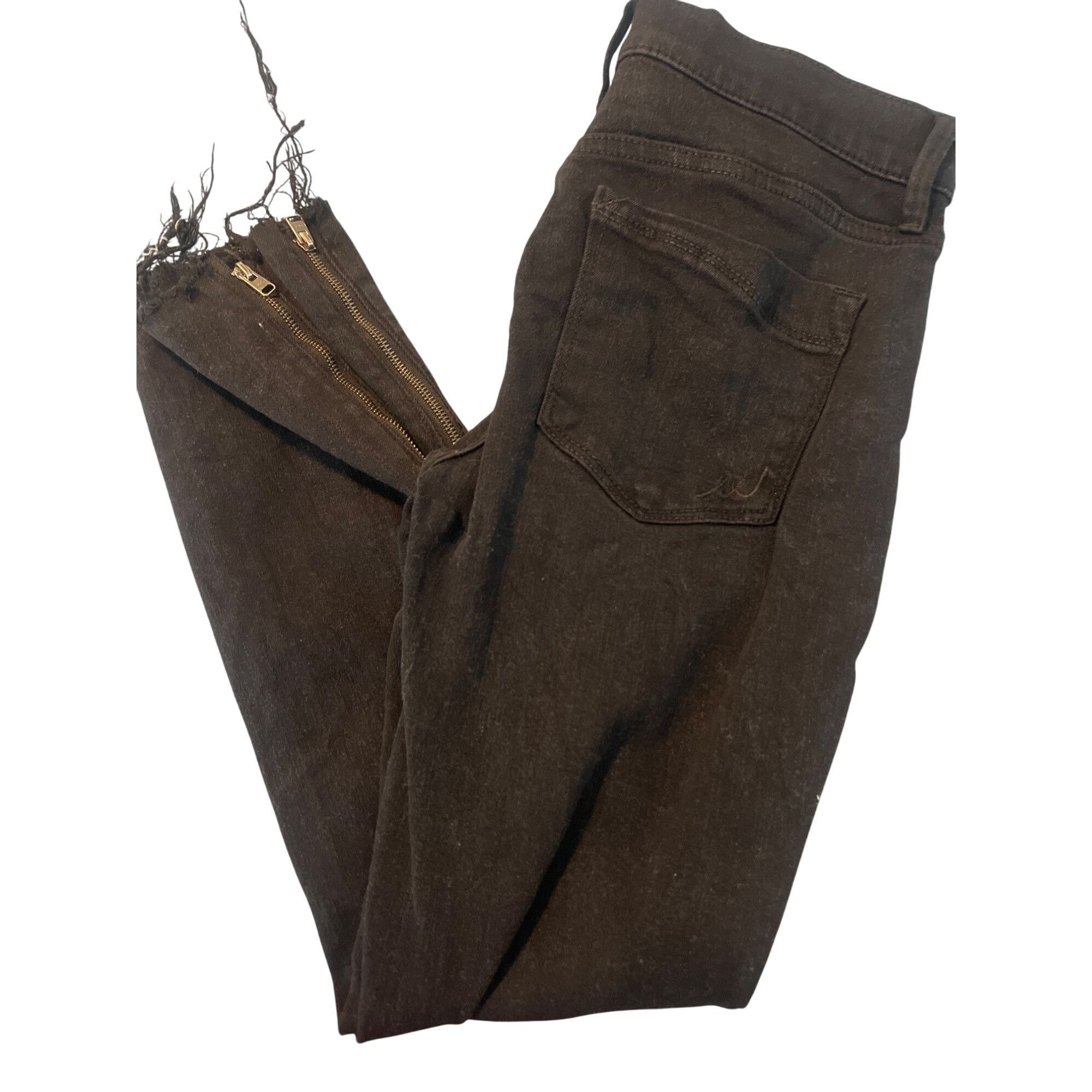 Express Express Jeans Black Cropped Legging Mid Rise Denim Bottom Si Size 27" / US 4 / IT 40 - 4 Thumbnail