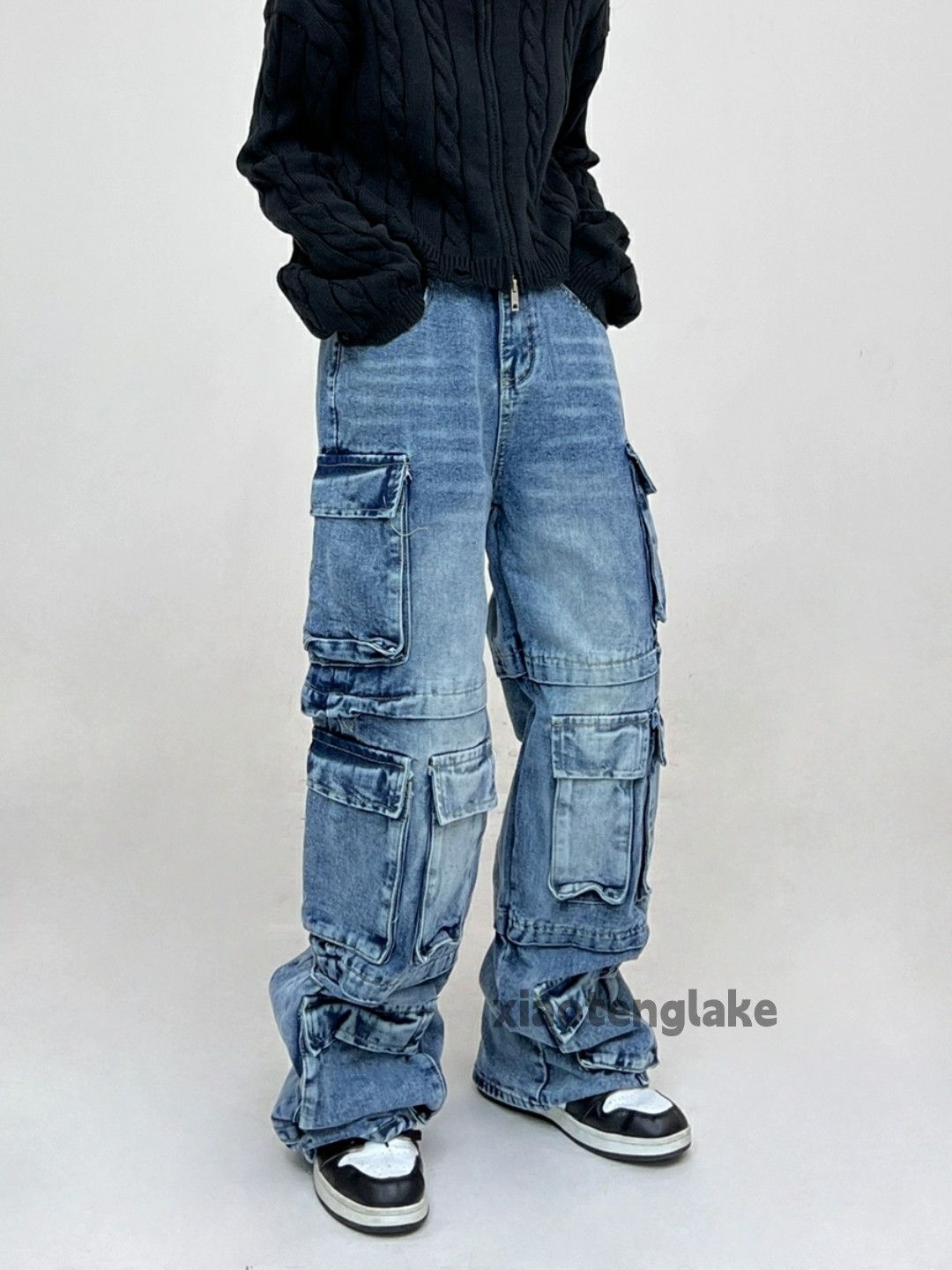 Jean × Vintage utility washed faded cleanfit skate hiphop cargo jeans Size US 30 / EU 46 - 4 Thumbnail