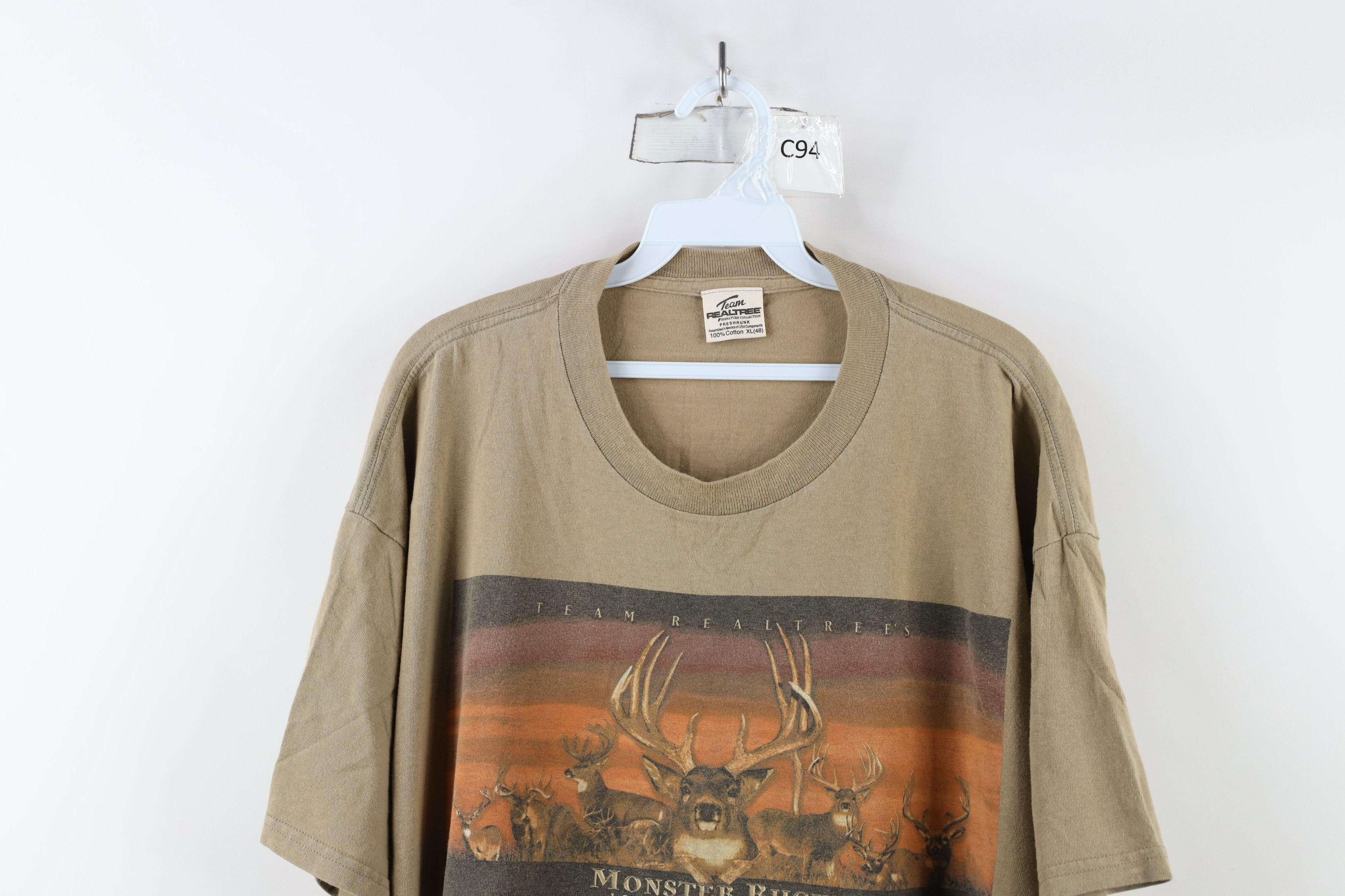 Vintage Vintage 90s Streetwear Deer Monster Bucks T-Shirt Brown Size US XL / EU 56 / 4 - 2 Thumbnail