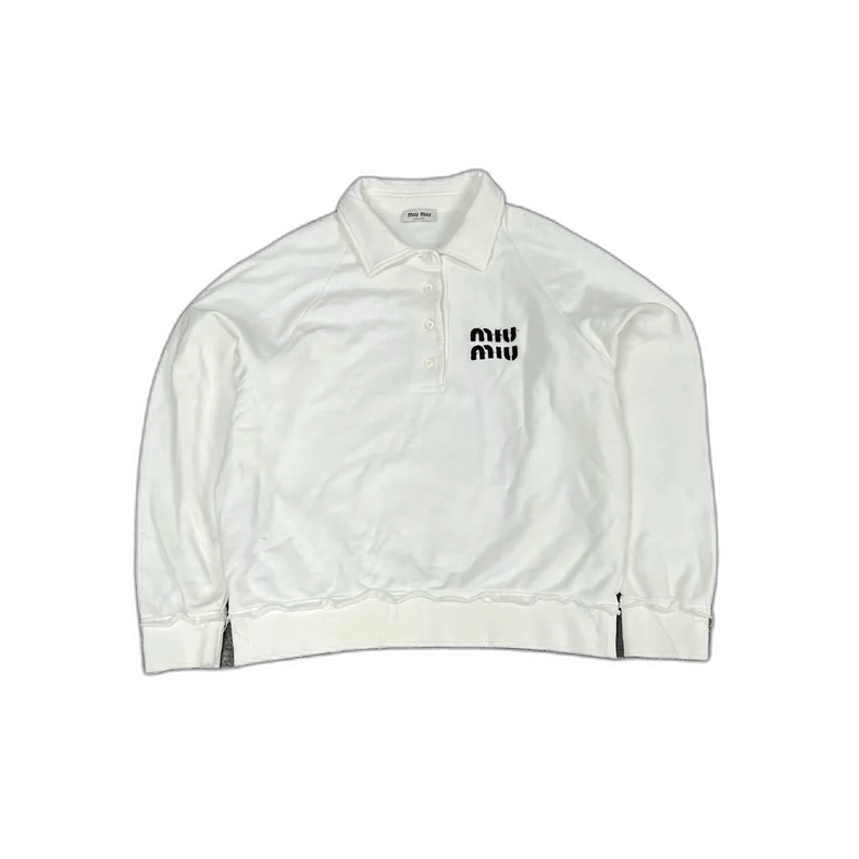 Miu Miu Miu Miu White Polo Neck Sweatshirt Size M / US 6-8 / IT 42-44 - 1 Thumbnail