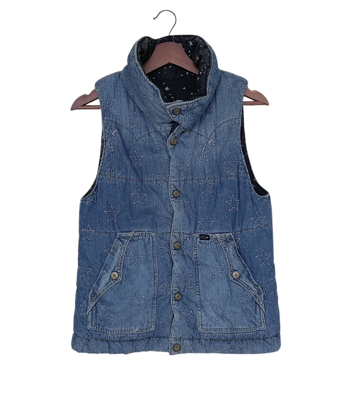 Japanese Brand × Vintage Vintage Japanese Brand Rodeo Crowns Denim Vest 2000s Size US M / EU 48-50 / 2 - 1 Thumbnail