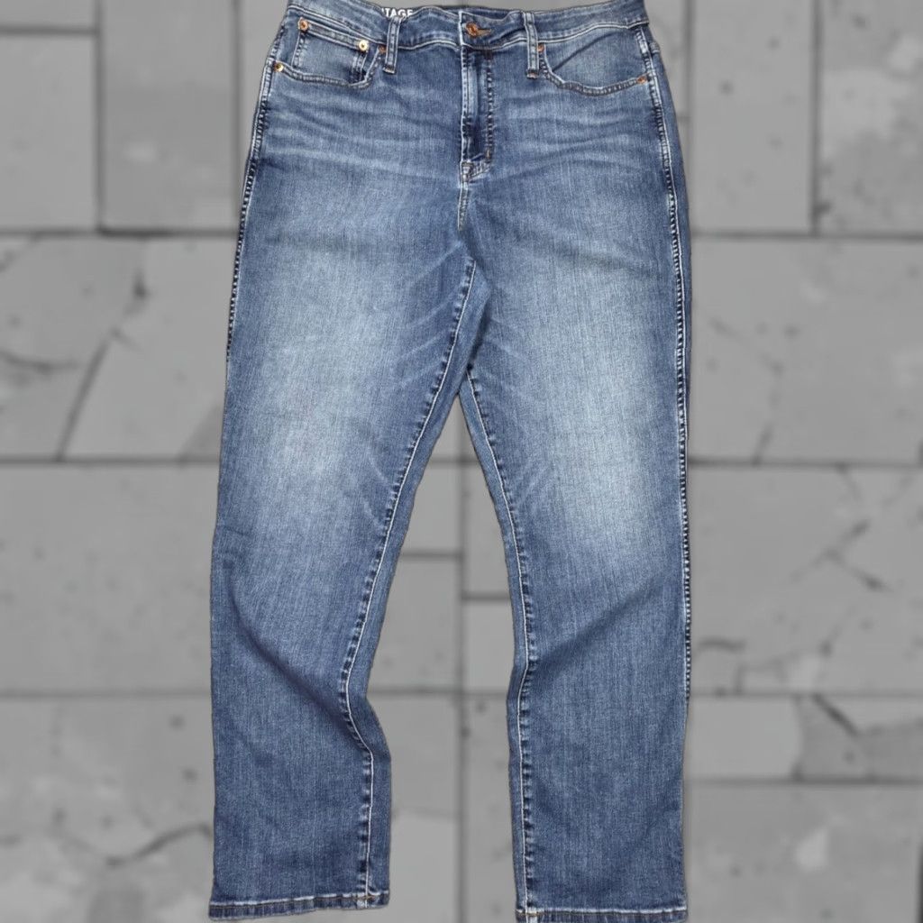 J.Crew VINTAGE J. CREW Jeans Slim Straight Blue 32 Tall 30 Distressed Medium Wash 32x30 Women's Jeans Size 24" / US 00 / IT 34 - 1 Thumbnail