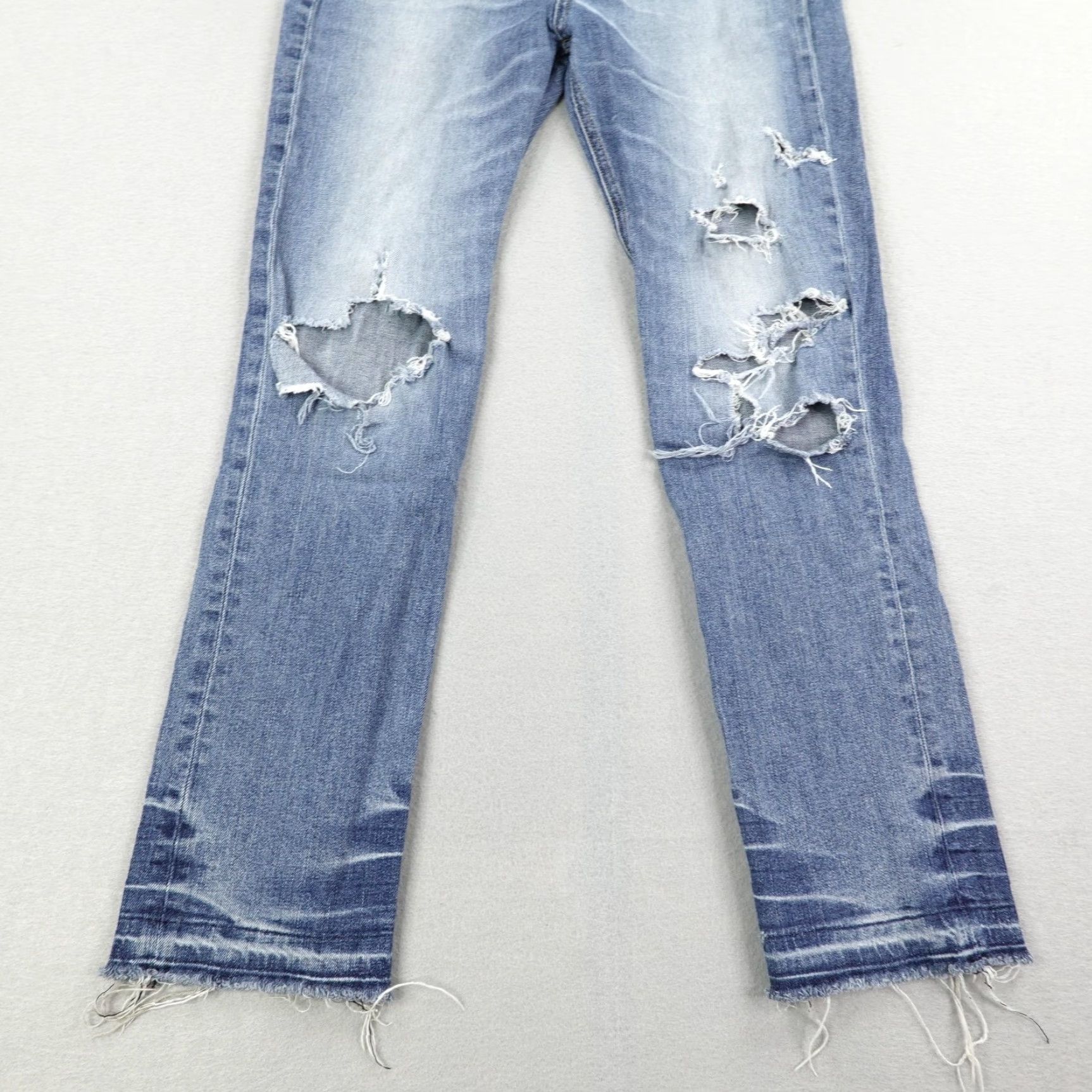 Rag & Bone VINTAGE Rag & Bone Crop Jeans Womens 32 Denim Distressed Frayed Hem Mid Rise Stretch Pockets 2010s Size 24" / US 00 / IT 34 - 3 Thumbnail