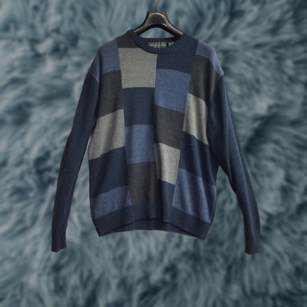 Oscar De La Renta Oscar De La Renta Pullover Sweater Mens XXL Blue Check Long Sleeve Casual Size US XXL / EU 58 / 5 - 1 Thumbnail