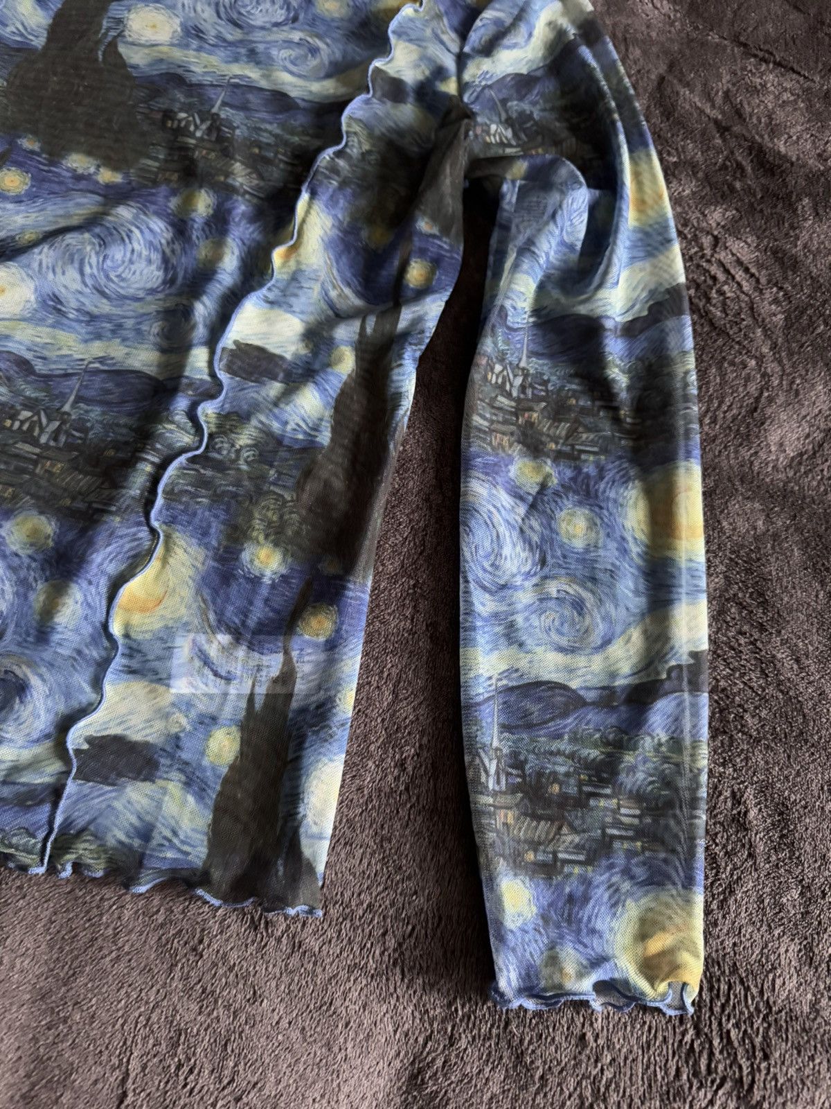 Affliction × Vintage Apoh London Mesh print Van Gogh starry night Japanese brand Size S / US 4 / IT 40 - 4 Thumbnail