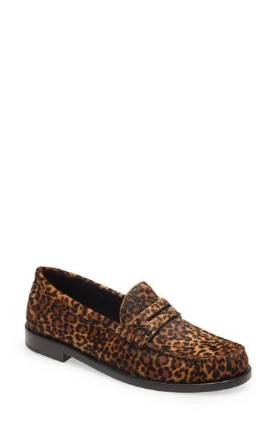 Saint Laurent Paris o1bcso1str1224 Le Loafer In Pony Hair Leather in Brown Size US 5 / IT 35 - 2 Thumbnail