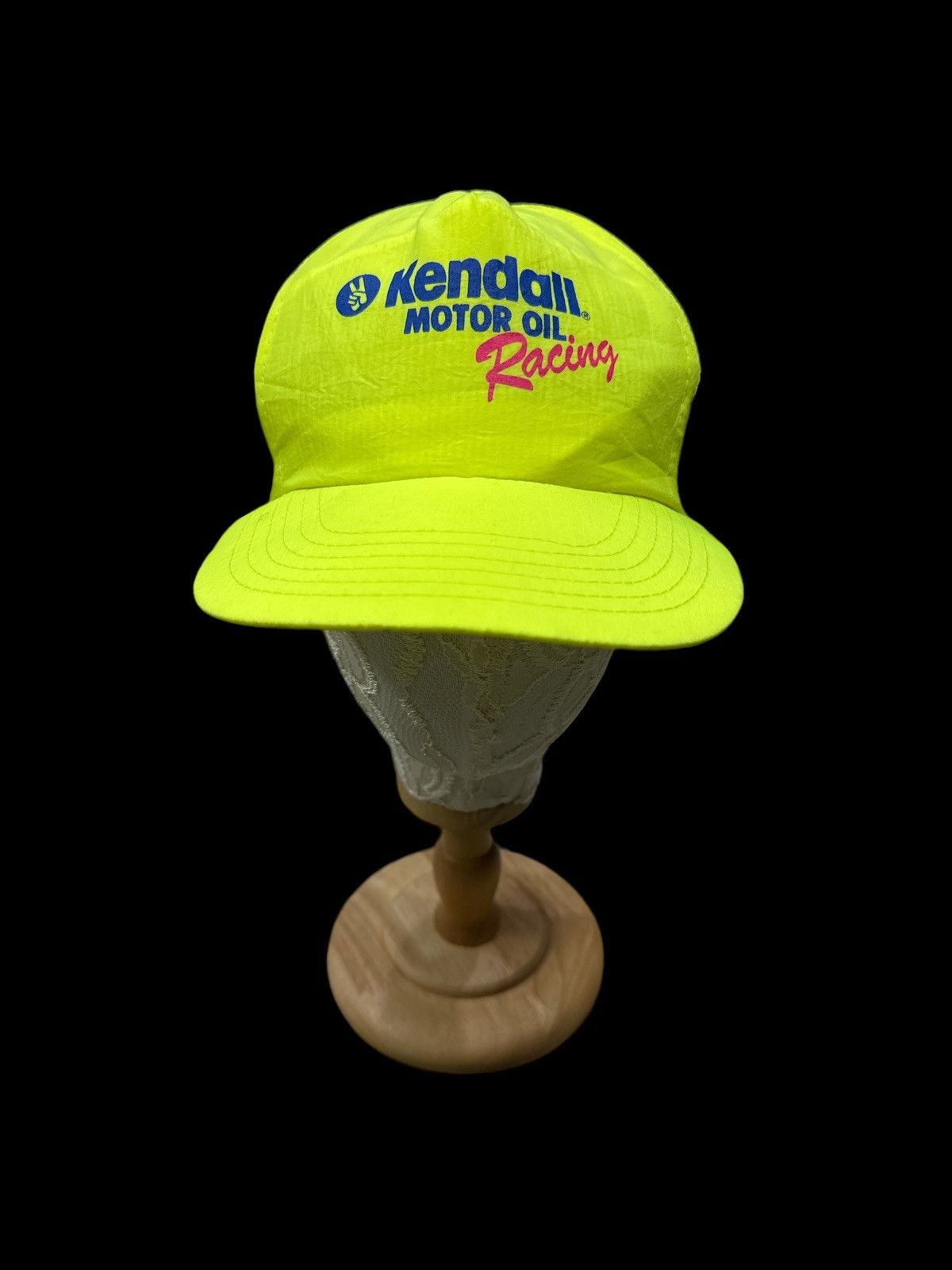 NASCAR × Vintage KENDALL MOTOR OIL RACING NEON YELLOW NYLON CAP Size ONE SIZE - 2 Thumbnail