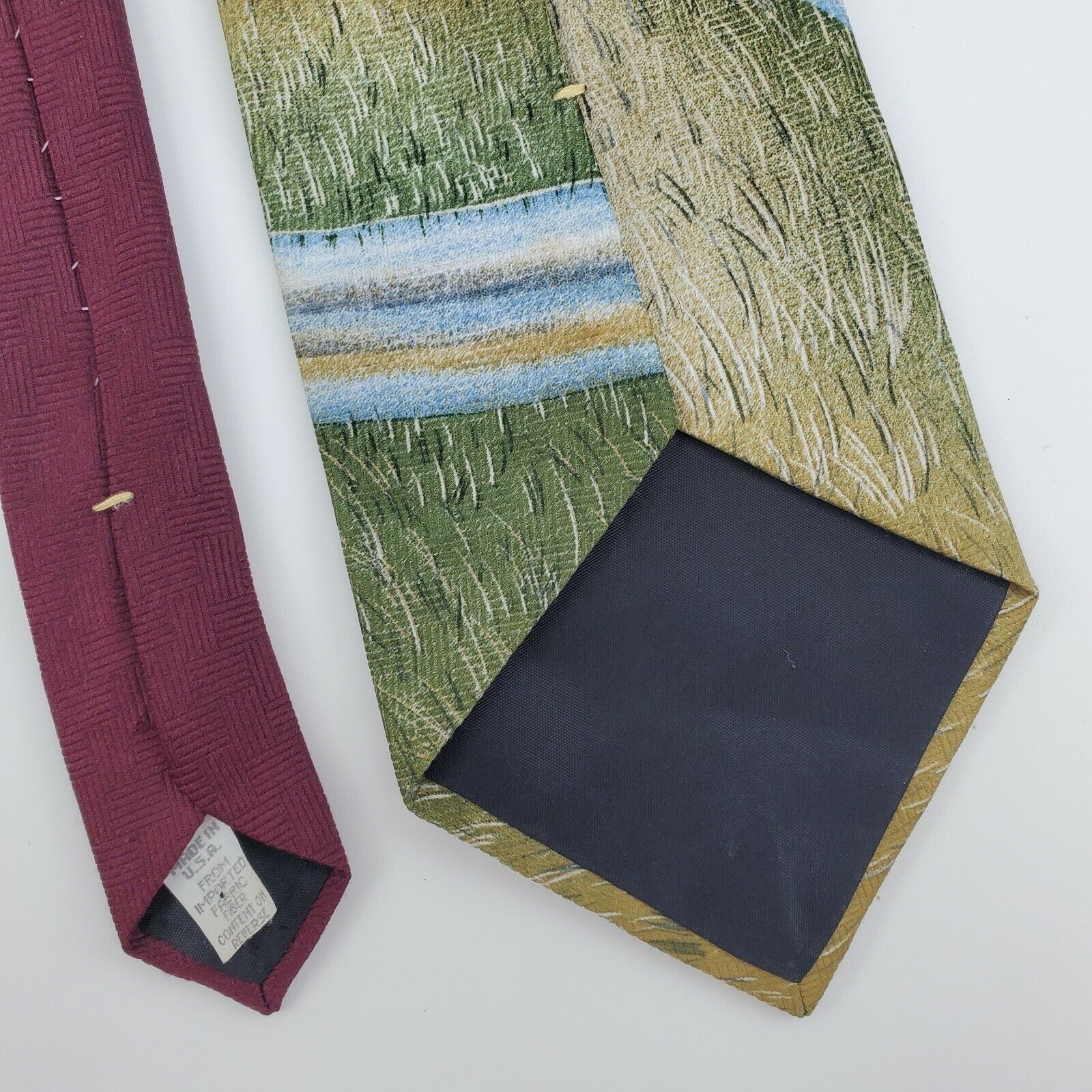 Vintage Reed St.James Green Dog Polyester Tie Wide Size ONE SIZE - 7 Thumbnail