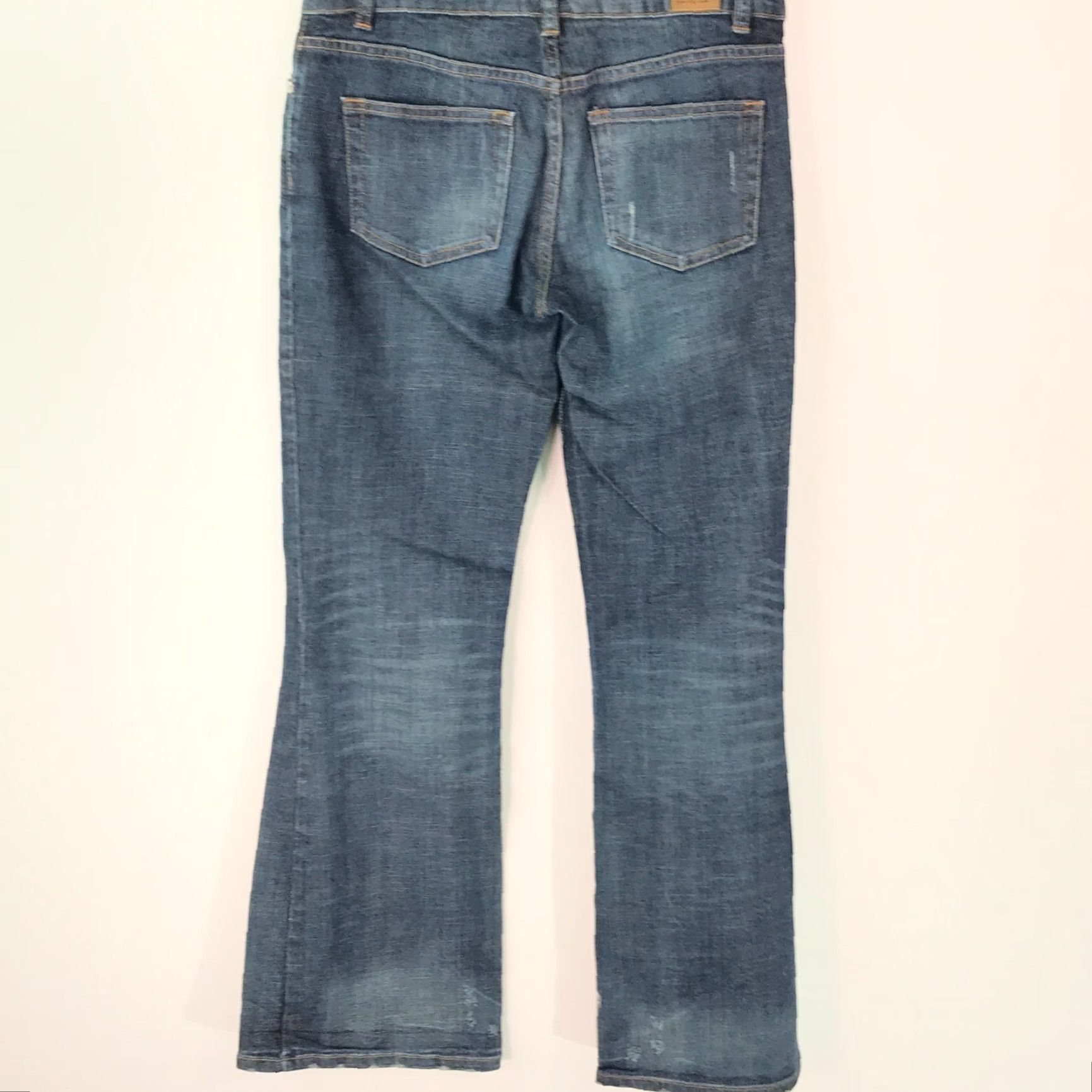 Vintage London Jeans Flared Denim Blue Size 4 Womens Regular Low Rise 32in Inseam 5-Pocket Stretch Comfort Summer Fall Winter Seasons Size 27" / US 4 / IT 40 - 2 Thumbnail