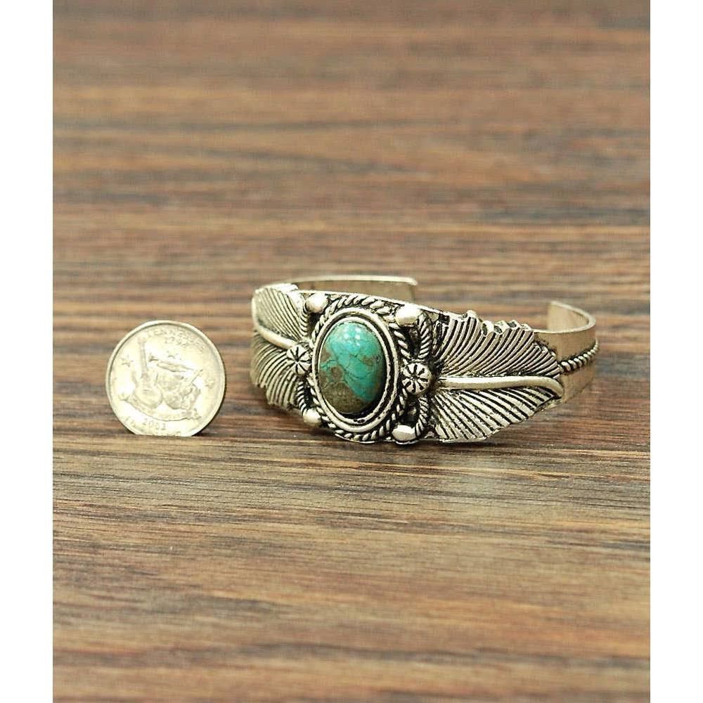 Other Turquoise Cuff Bracelet - Authentic Navajo Style, Boho Nativ Size ONE SIZE - 6 Thumbnail