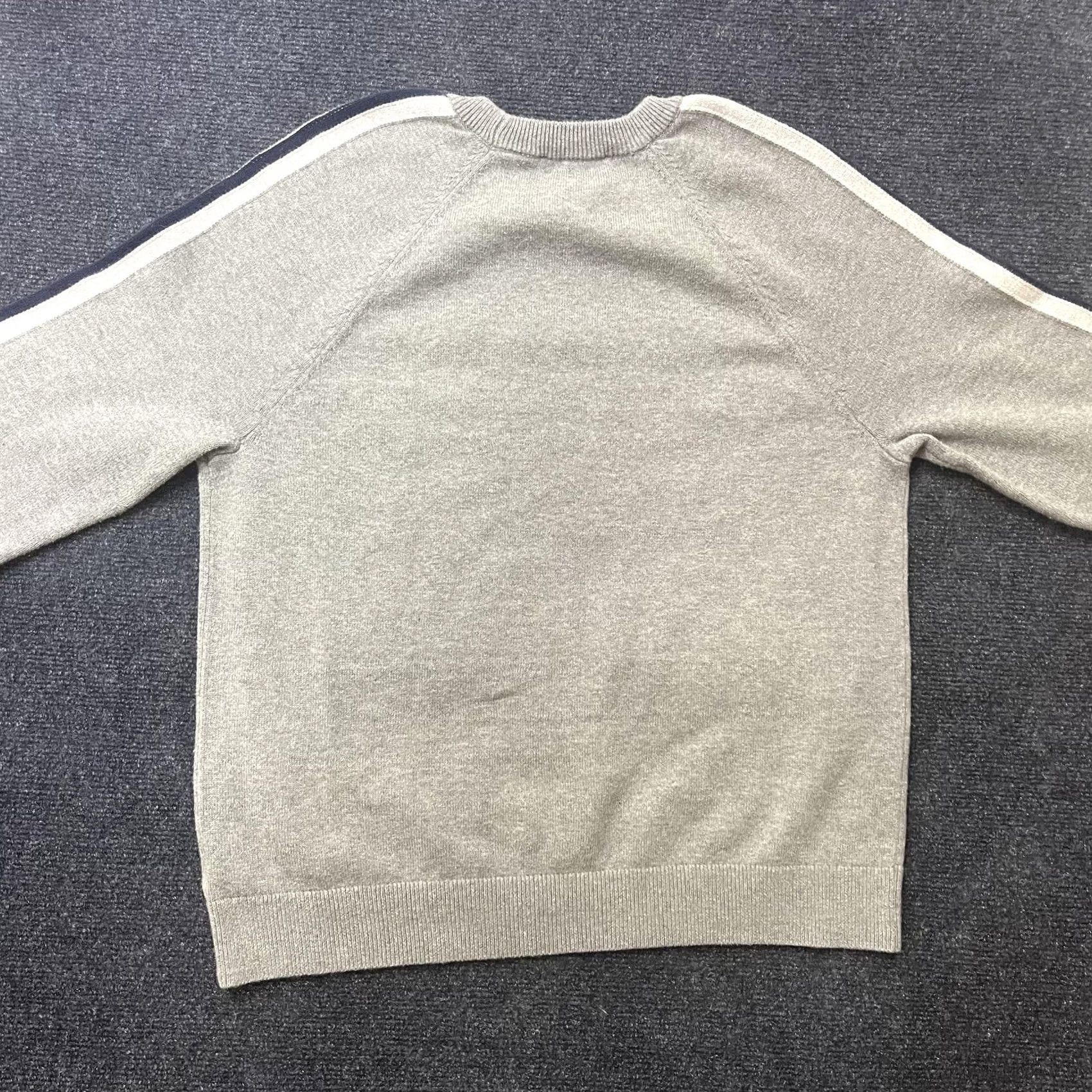Express Express Sweater Mens Large Gray Stripe Sleeve Crewneck Cotton Knit Pullover Y2K Size US L / EU 52-54 / 3 - 4 Thumbnail