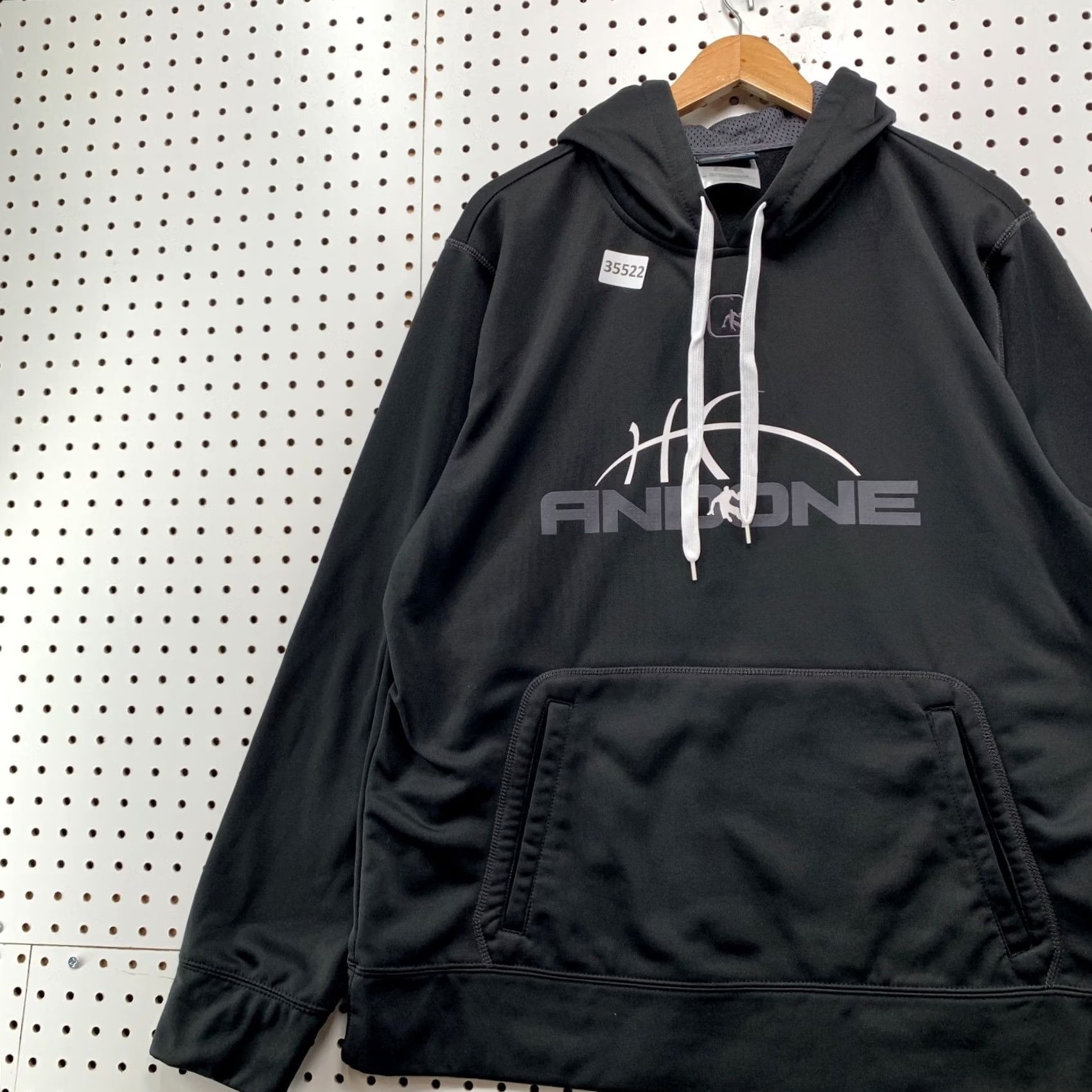 Vintage VINTAGE AND1 Hoodie Sweatshirt Mens Black Large Hooded Pullover 24x28.5 Size US L / EU 52-54 / 3 - 3 Thumbnail
