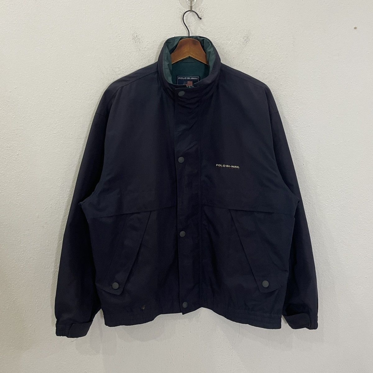 image of Designer Vintage Polo Bi-Way Sports Jacket in Blue, Men's (Size XL)