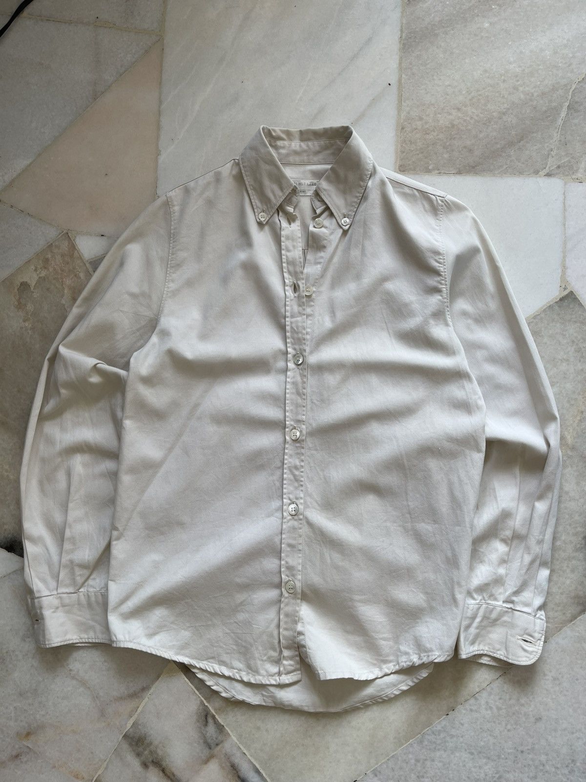Helmut Lang 1998 Stripe Beige Shirt | Grailed