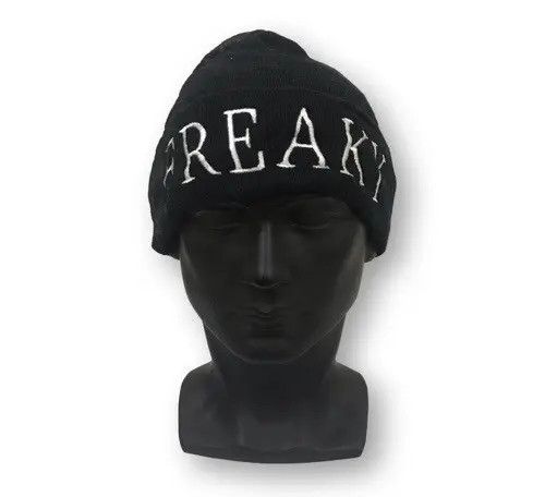 Japanese Brand Freaky Spellout Beanie Hat Size ONE SIZE - 1 Thumbnail