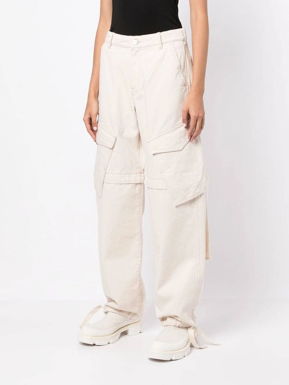 Dion Lee o1mle0524 Wide-Leg Cargo Trousers in White Size 26" / US 2 / IT 38 - 5 Thumbnail