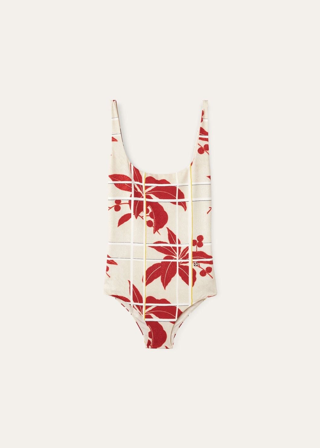 Loro Piana o1srvl11e0725 FAO1819 One-piece Swimsuit in White/Red Size M / US 6-8 / IT 42-44 - 1 Thumbnail