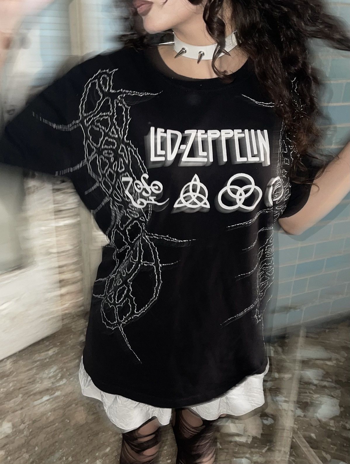 Affliction Custom Led Zeppelin tribal alt goth punk rave y2k tee sk8 Size US M / EU 48-50 / 2 - 2 Thumbnail