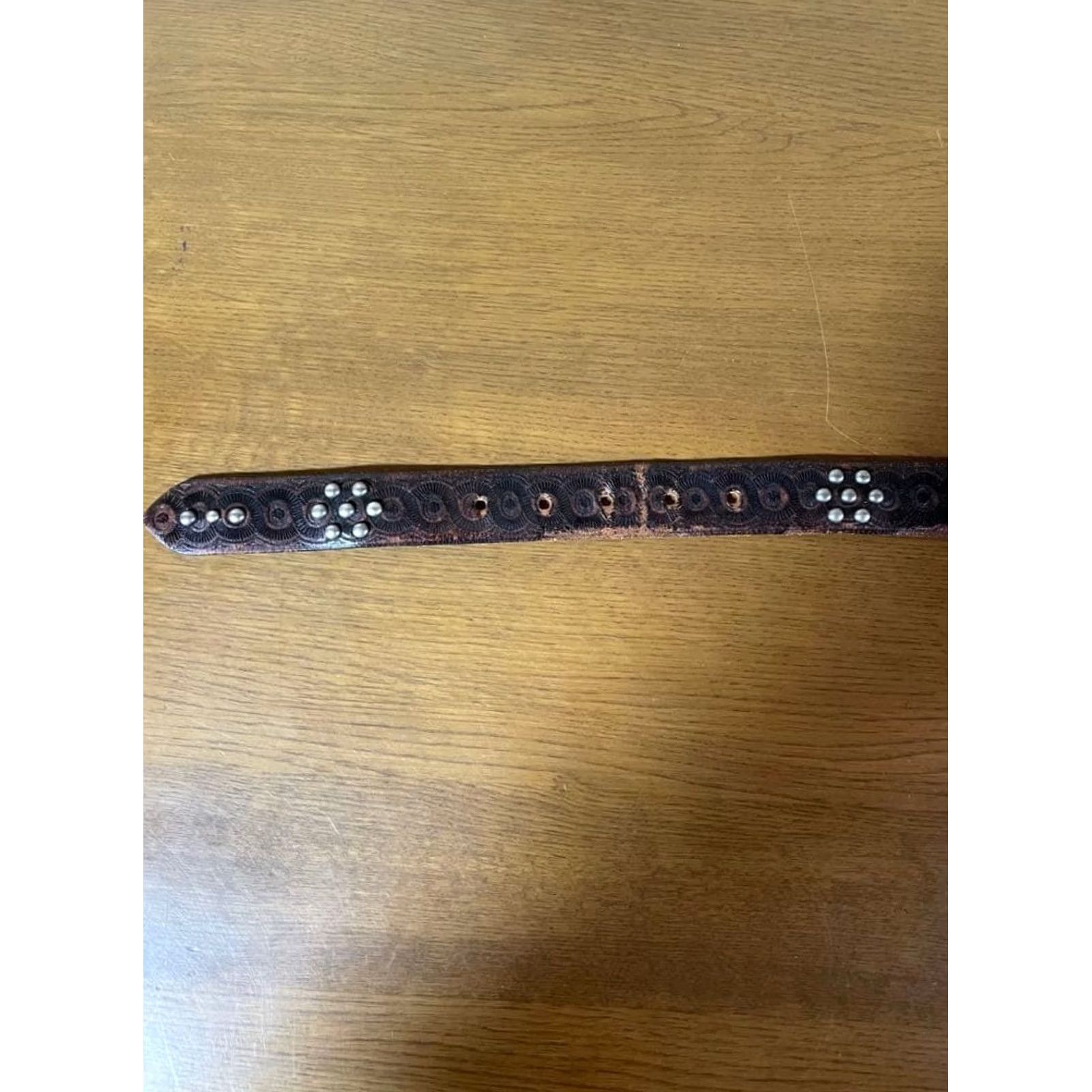 Ralph Lauren RRL RALPH LAUREN STUDDED LEATHER BELT VINTAGE STYLE BLUE GEMS MEN SIZE 30 USED Size 30 - 4 Thumbnail