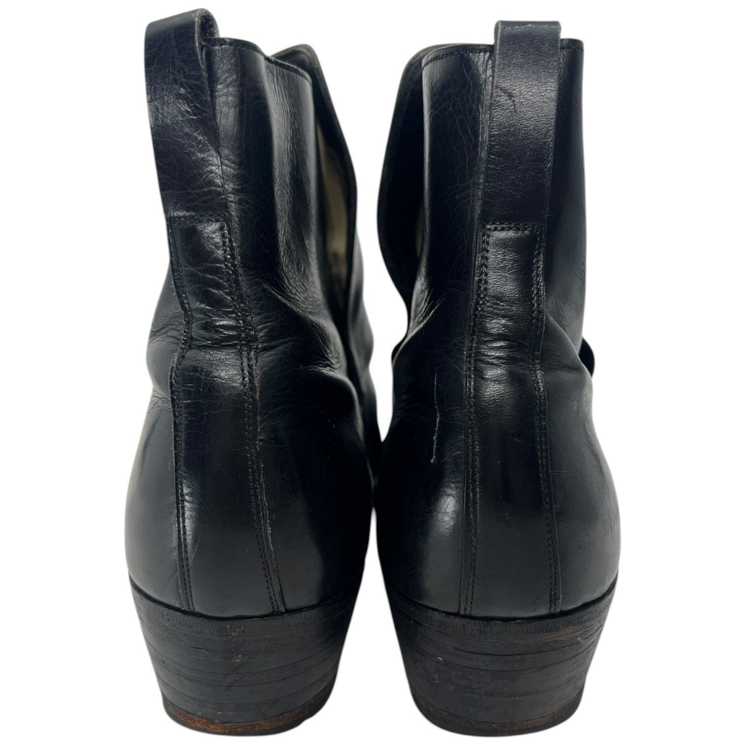 Vintage Vintage Handmade Black Leather Pull On Ankle Boots Spain 7D Size US 7 / EU 40 - 5 Thumbnail
