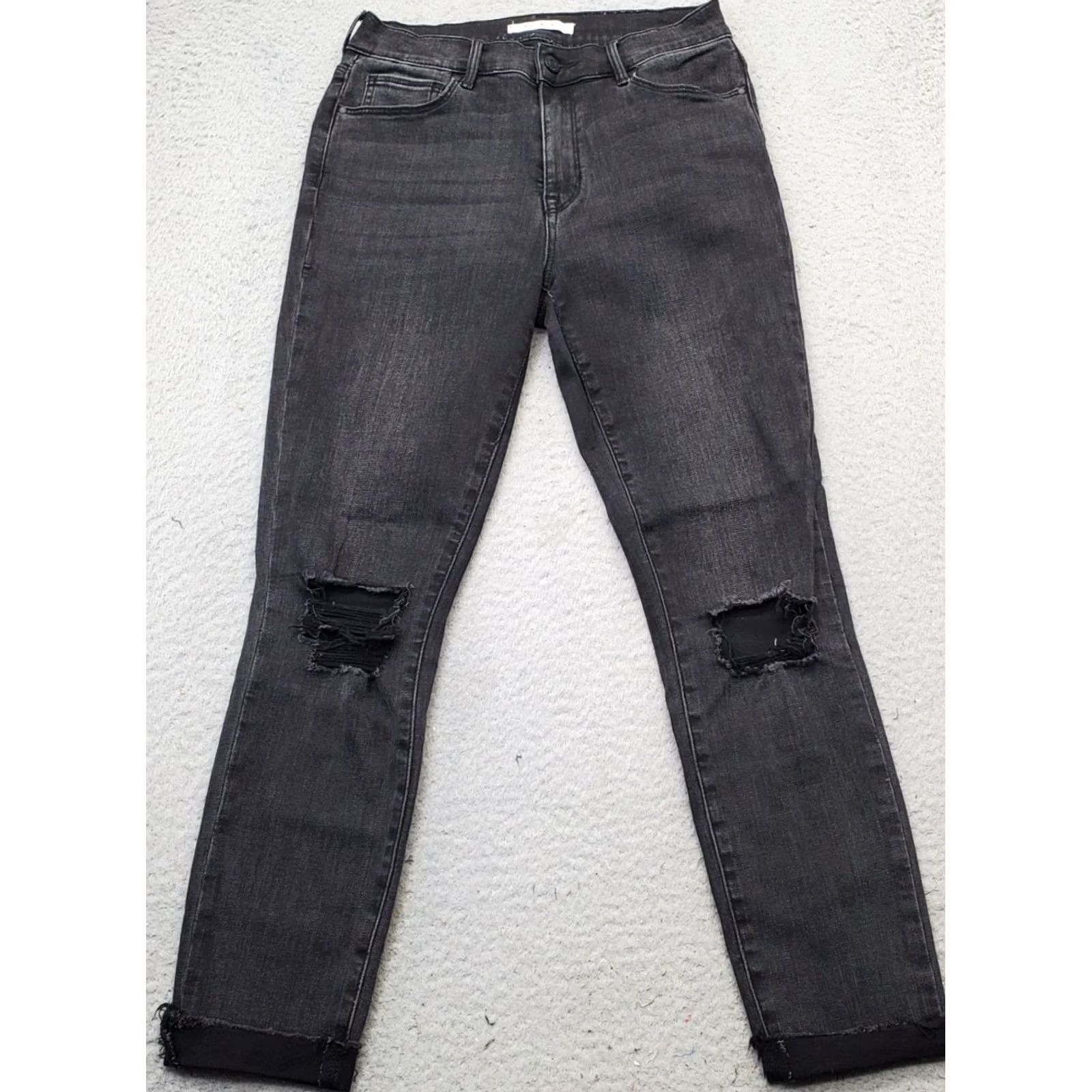 Pacsun PacSun Jegging Jeans Women 26 High Rise Dark Wash Distressed Cuffed Hem Shirt? Size 26" / US 2 / IT 38 - 2 Thumbnail