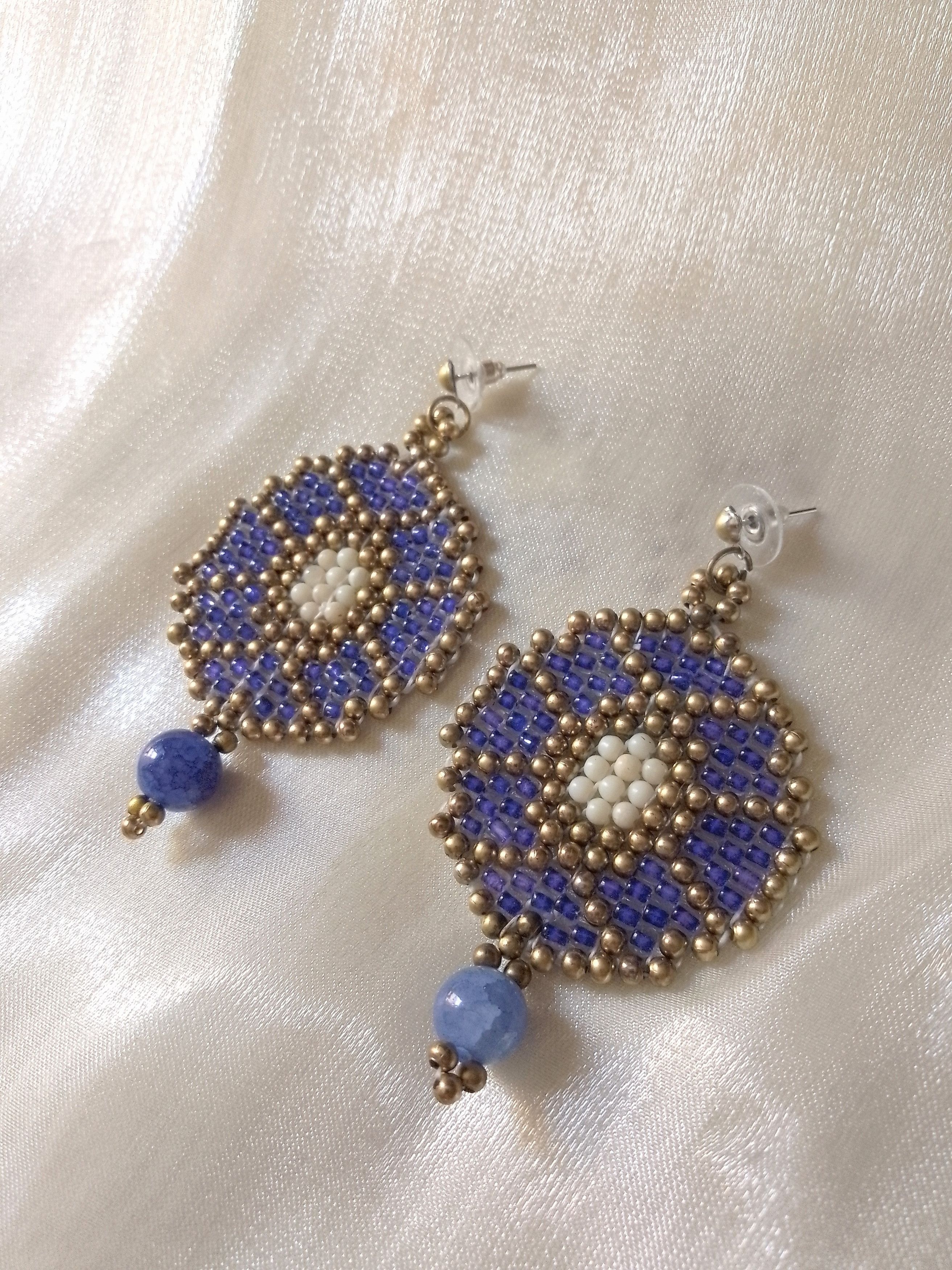 Handmade Earrings Ethnic style Blue sodalite natural gemstones Size ONE SIZE - 5 Thumbnail
