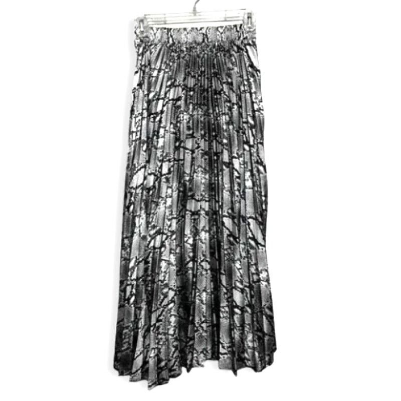 New Look New Look Midi Skirt Snakeskin Design Pleated Gray Black 2 Size 26" / US 2 / IT 38 - 4 Thumbnail