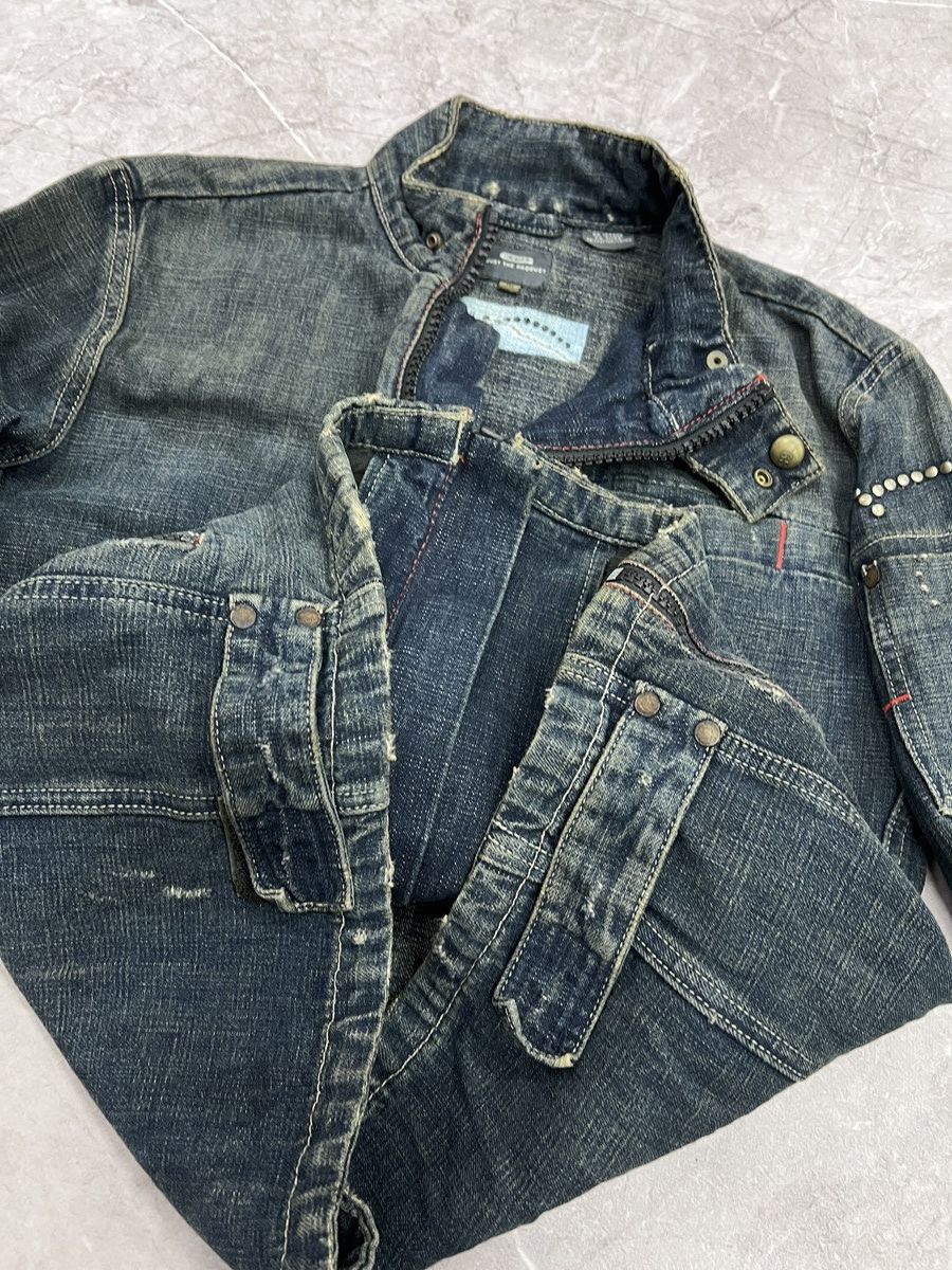 G-Star × Japanese Brand RACING MOTO DISTRESSED DENIM G STAR RAW Y2K JACKET Size US M / EU 48-50 / 2 - 9 Thumbnail