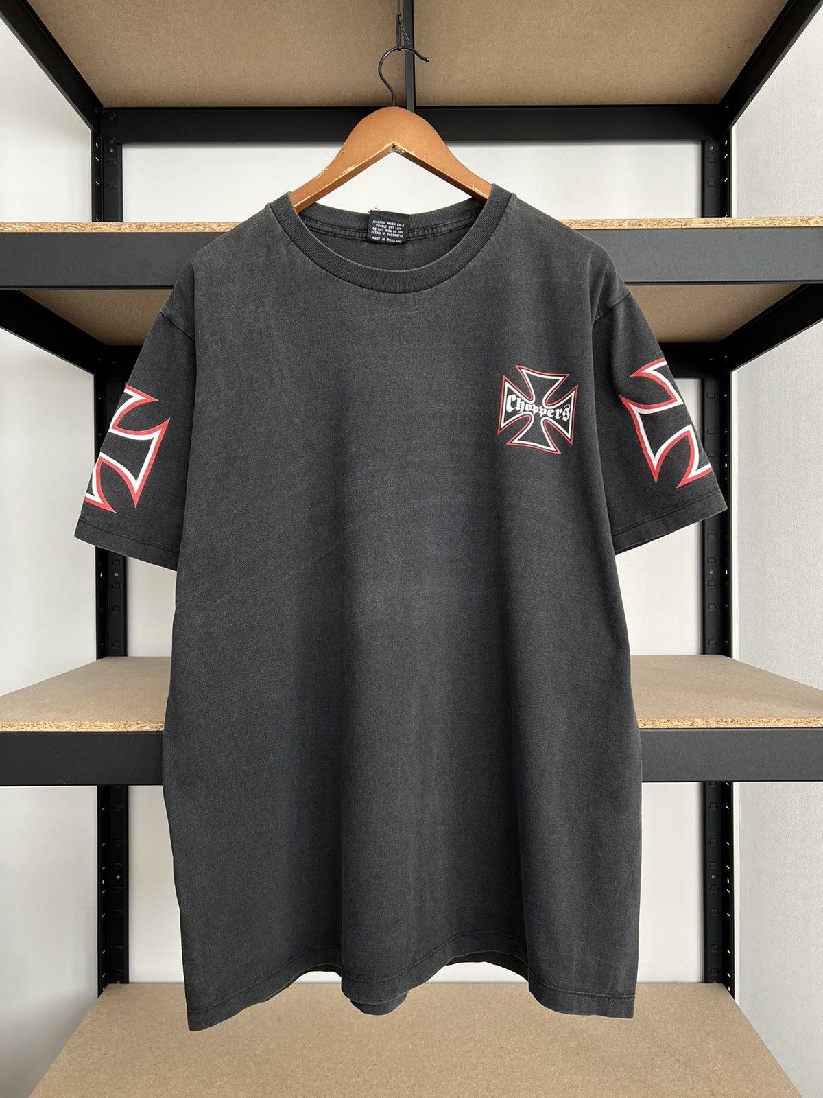 Vintage Vintage 90s East Coast Choppers Biker Moto Black T-shirt Size US XL / EU 56 / 4 - 3 Thumbnail