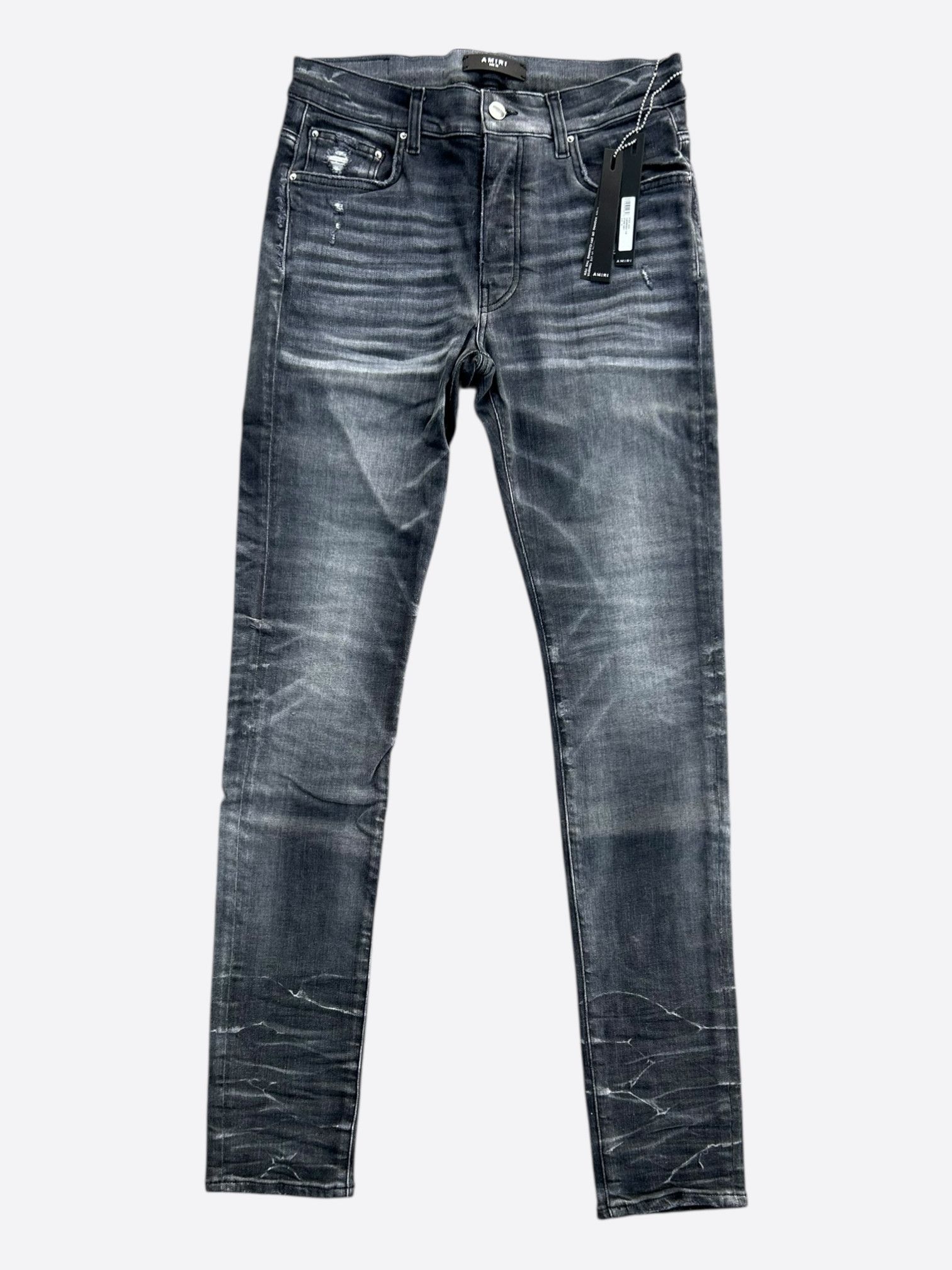 Amiri Amiri Storm Grey Stack Jeans | Grailed