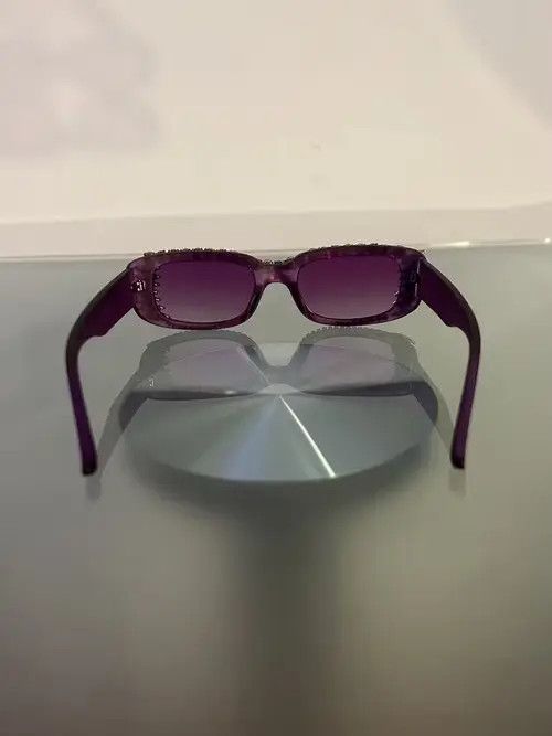 Electric Visual × Japanese Brand Y2K Crystal Rhinestone Sunglasses (magenta) Size ONE SIZE - 3 Thumbnail