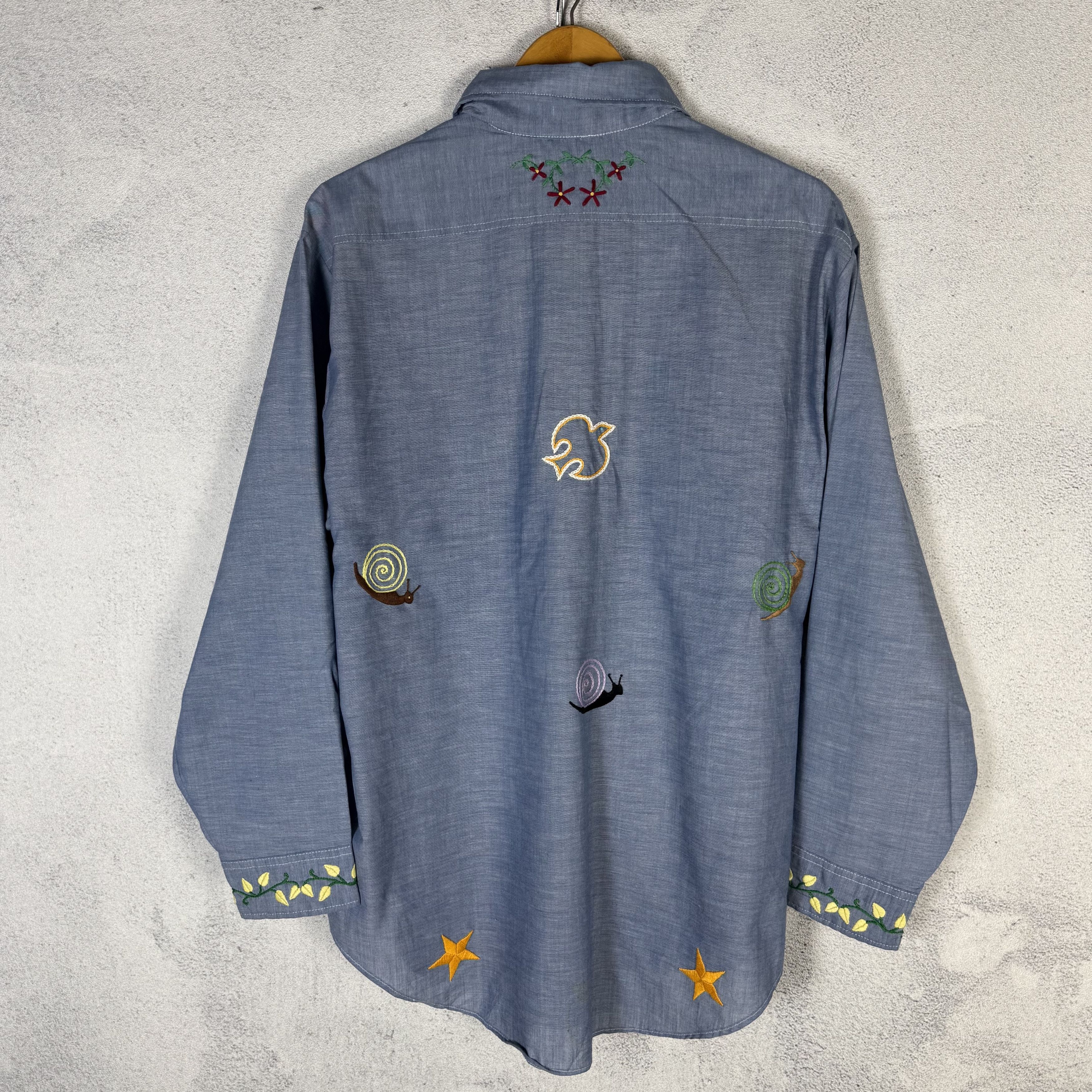 Big Mac 70s Big Mac JCPenney Chambray Shirt Stitch Embroidery Size US M / EU 48-50 / 2 - 2 Thumbnail