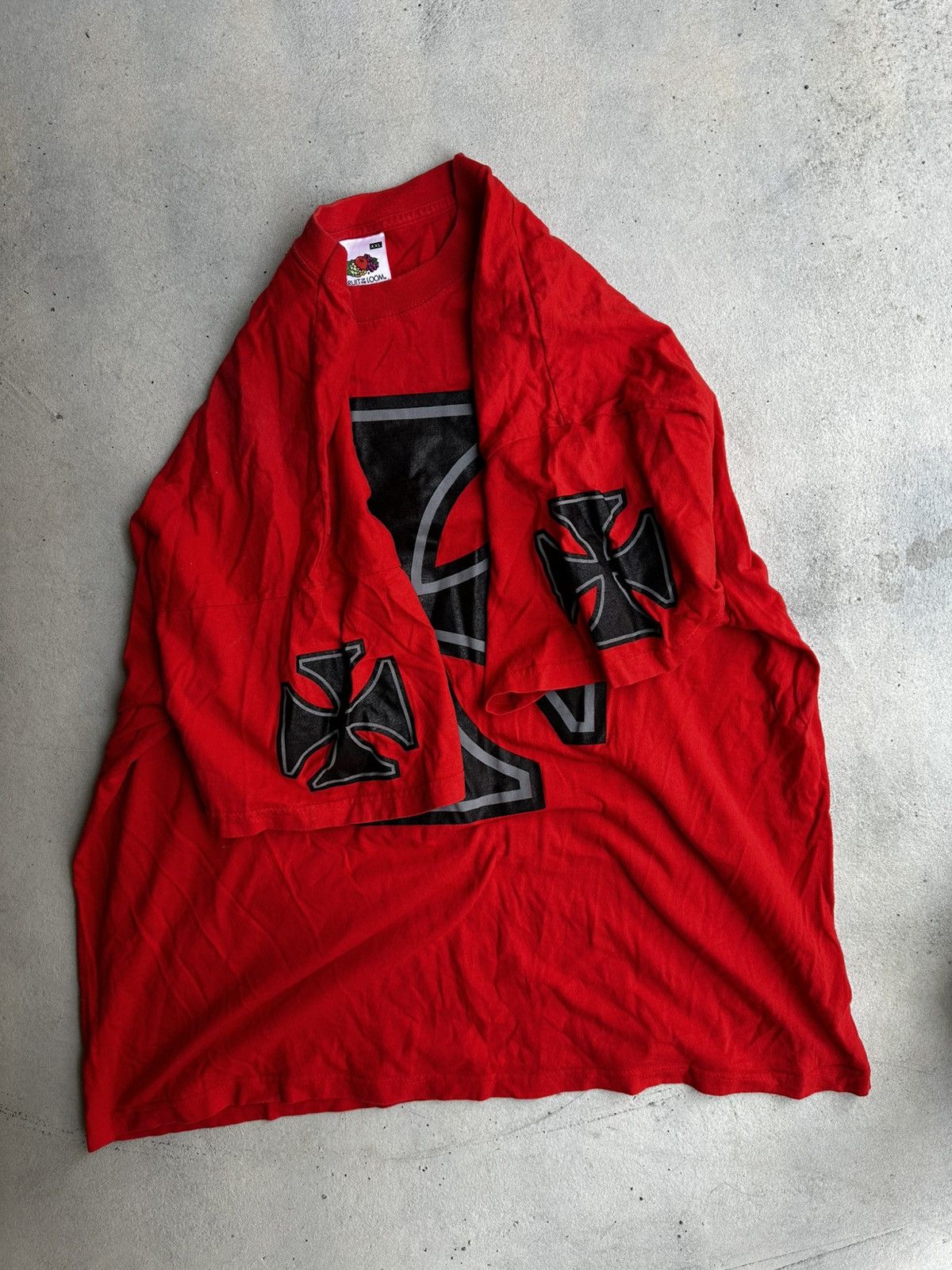 Fruit Of The Loom RED IRON CROSS T-SHIRT Size US XL / EU 56 / 4 - 3 Thumbnail